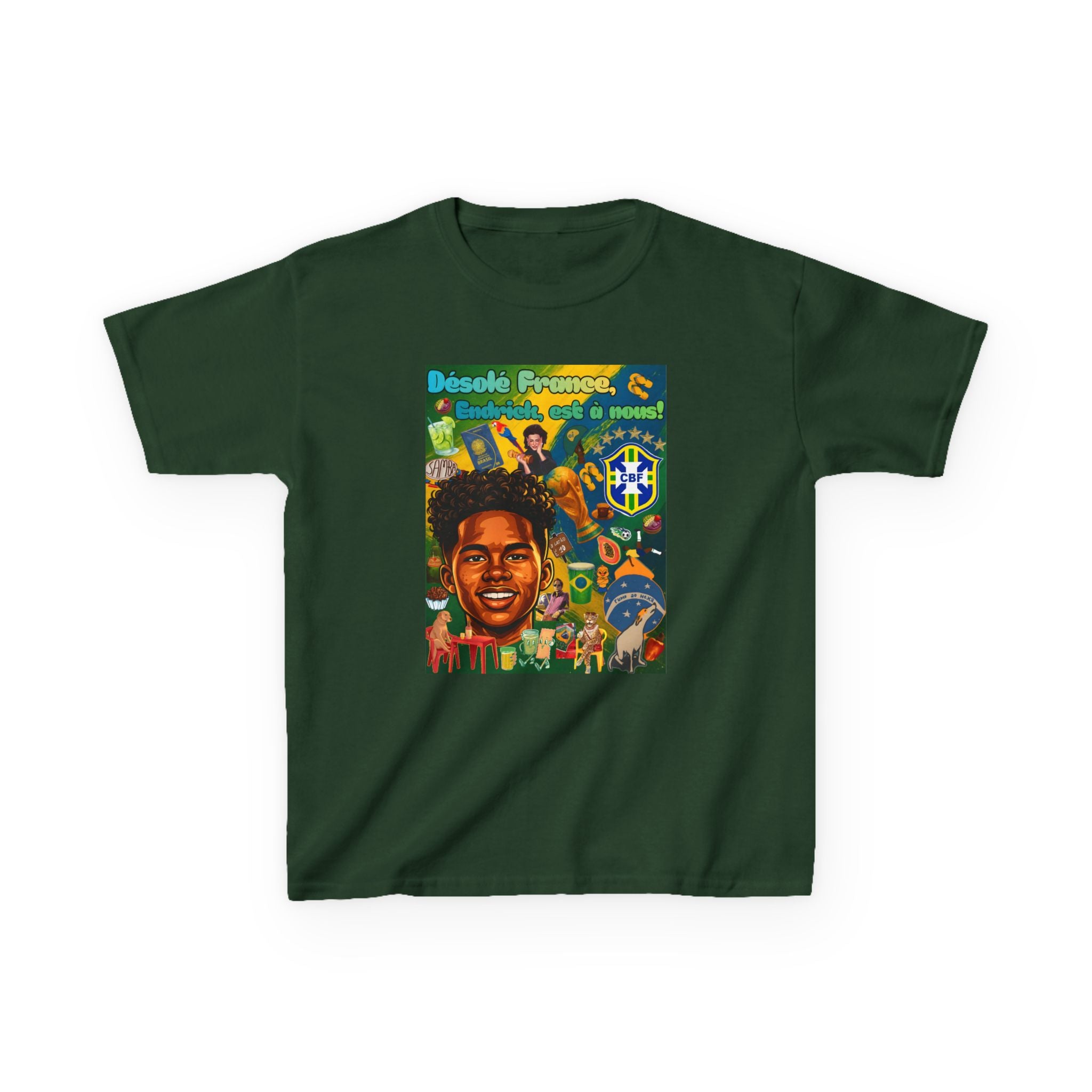 Unisex Kids 100% Algodão | Brasil x França