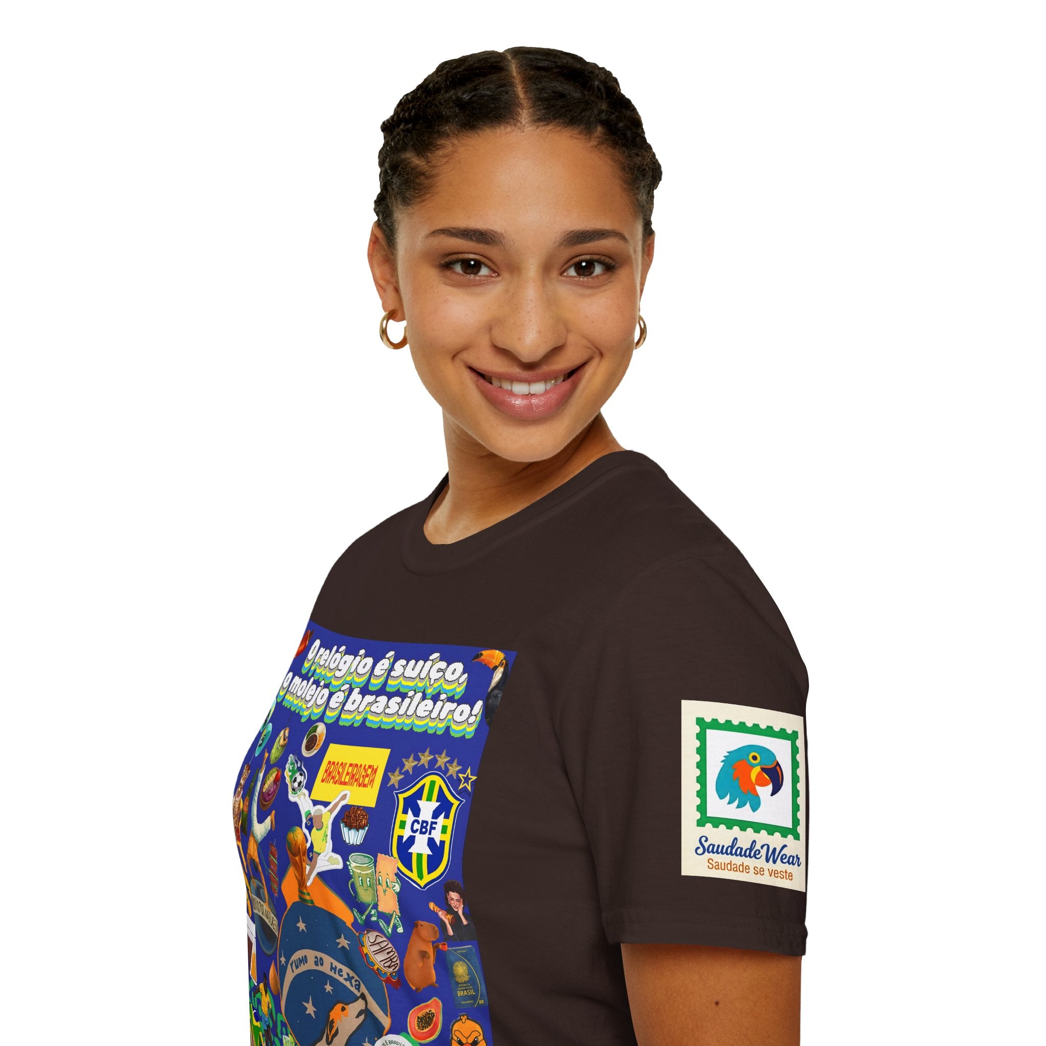 Unisex Graphic T-Shirt | Brasil x Suíça- O relógio é deles, o molejo é nosso!