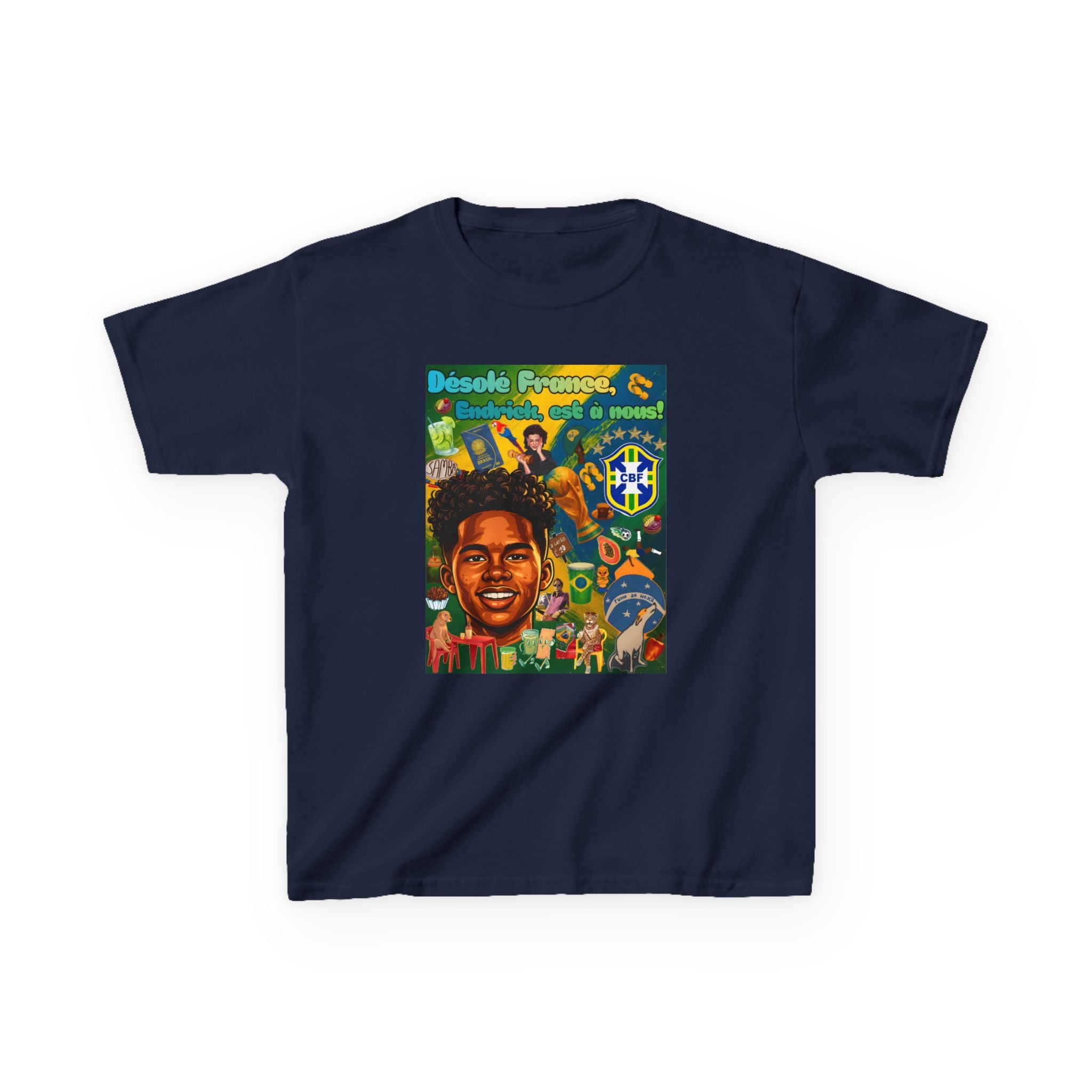 Unisex Kids 100% Algodão | Brasil x França