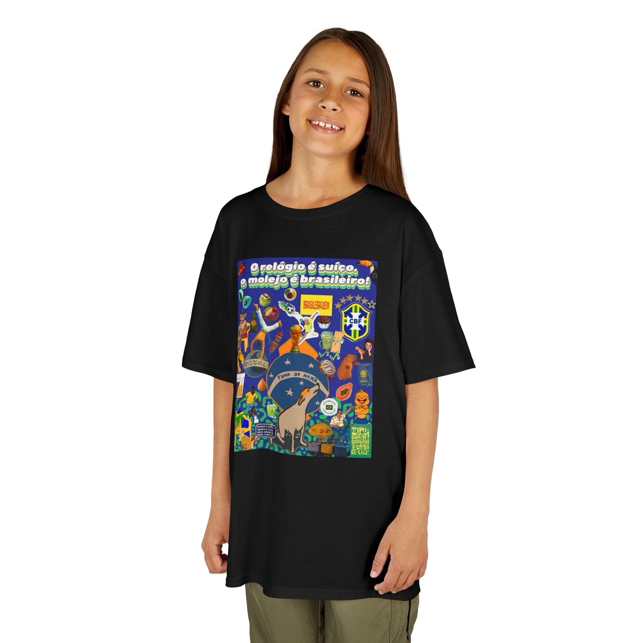 Unisex Kids 100% Algodão | Brasil x Suíça - O relógio é deles, o molejo é nosso!