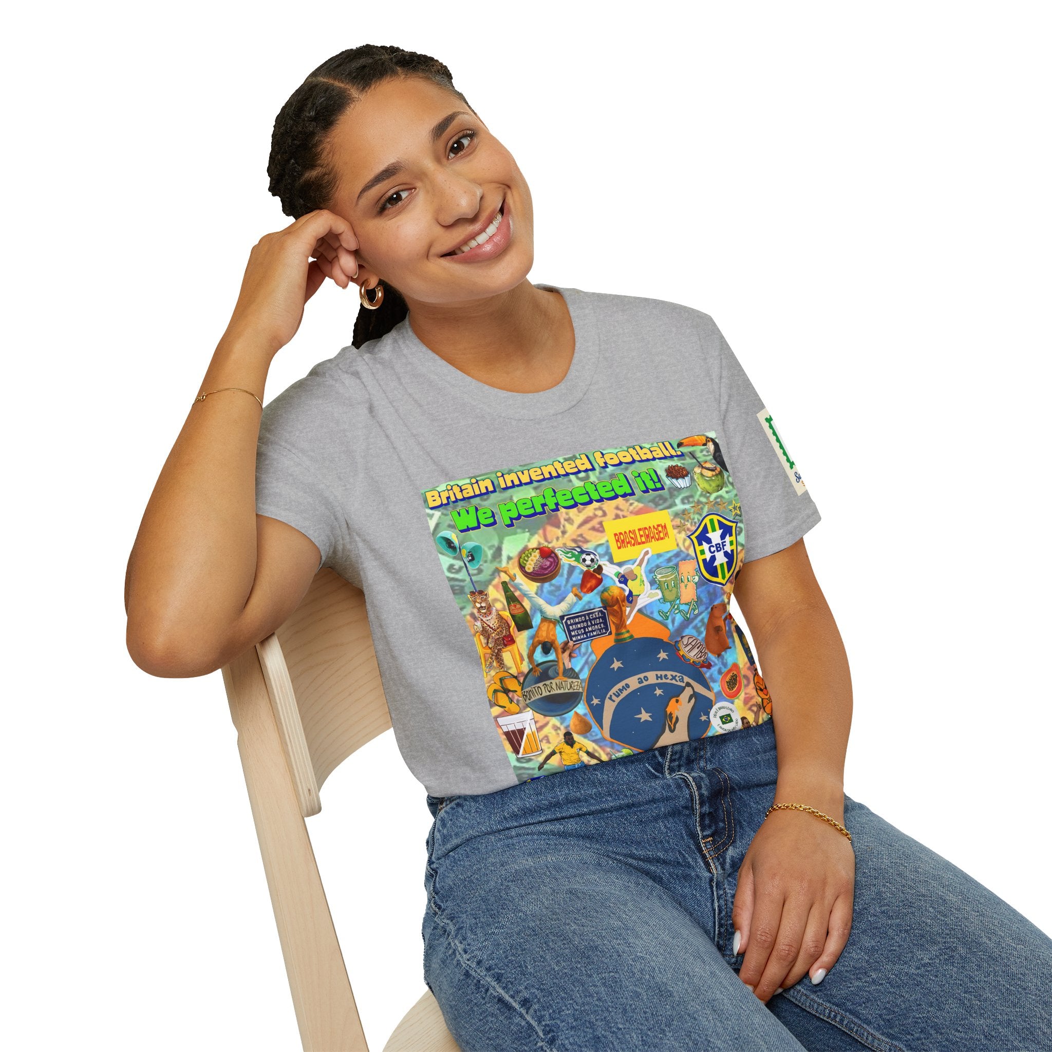 Unisex Graphic T-Shirt | Brasil x Britain - O jogo nasceu lá, mas o Brasil o elevou a outro patamar!