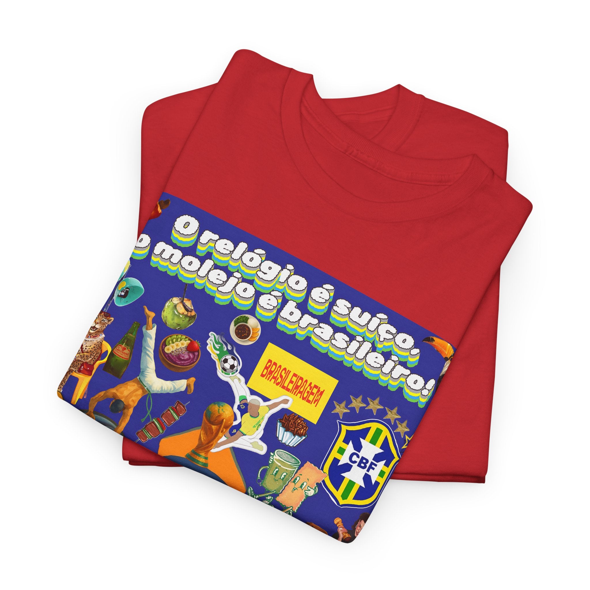 Unisex 100% Algodão OEKO-TEX®  | Brasil x Suíça - O relógio é suíço, mas o molejo é nosso!