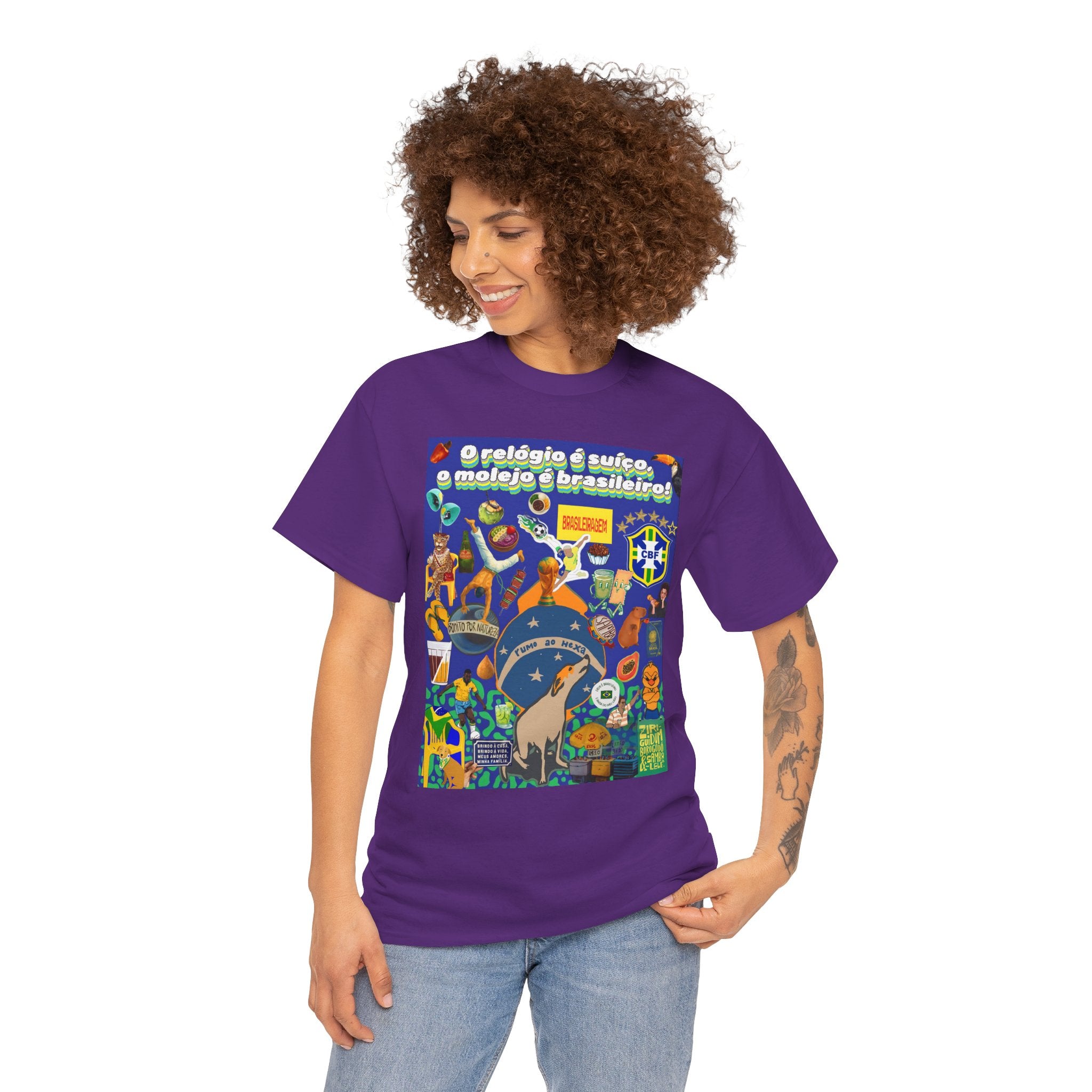 Unisex 100% Algodão OEKO-TEX®  | Brasil x Suíça - O relógio é suíço, mas o molejo é nosso!