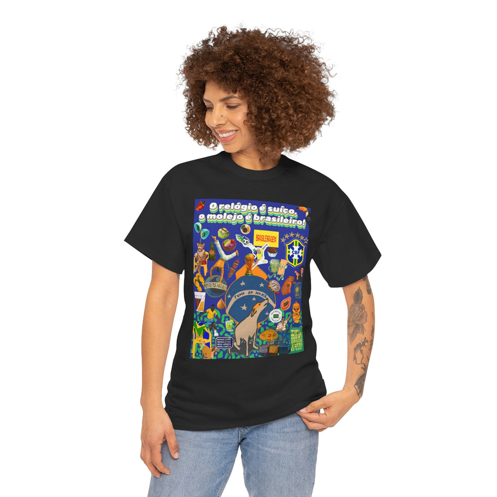 Unisex 100% Algodão OEKO-TEX®  | Brasil x Suíça - O relógio é suíço, mas o molejo é nosso!