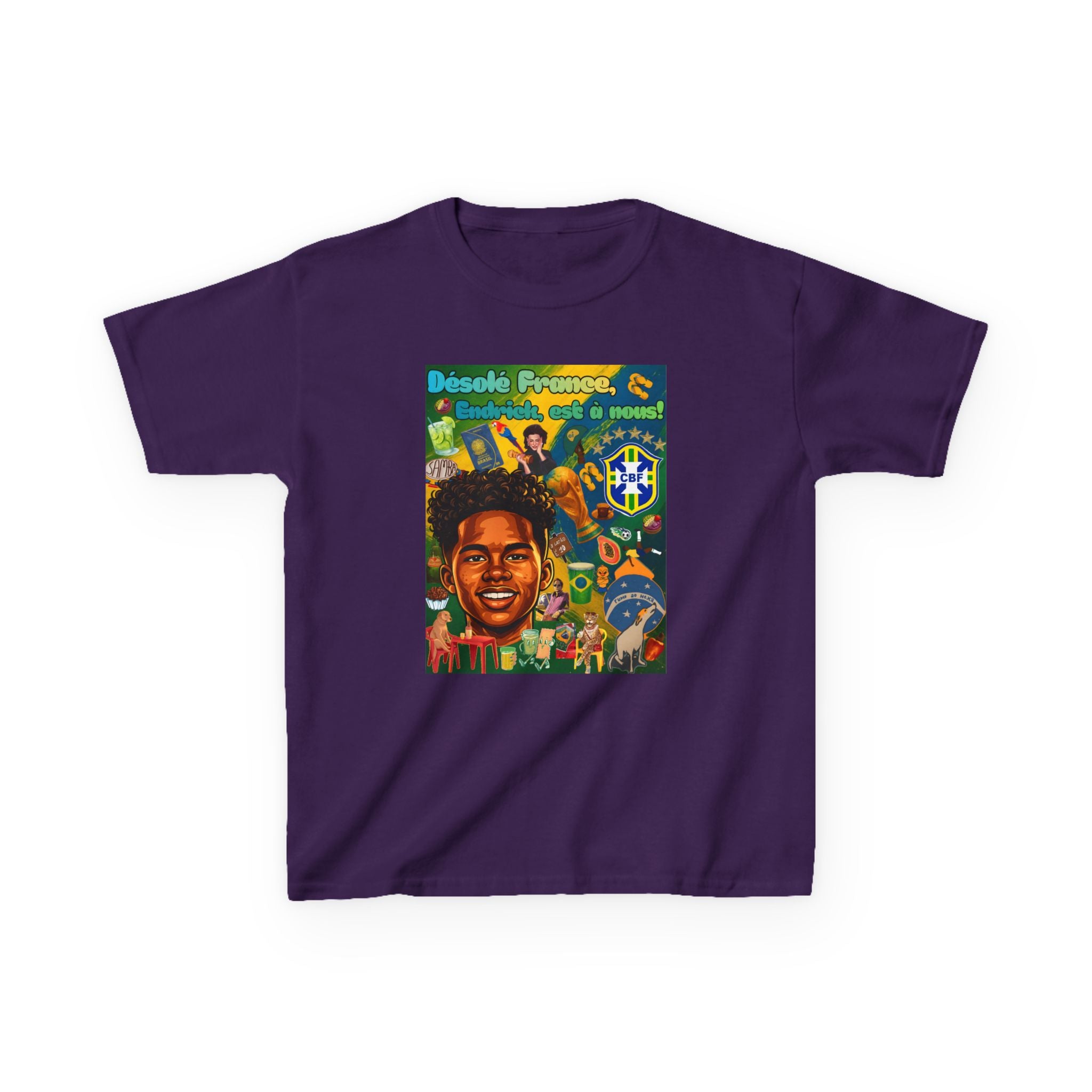 Unisex Kids 100% Algodão | Brasil x França