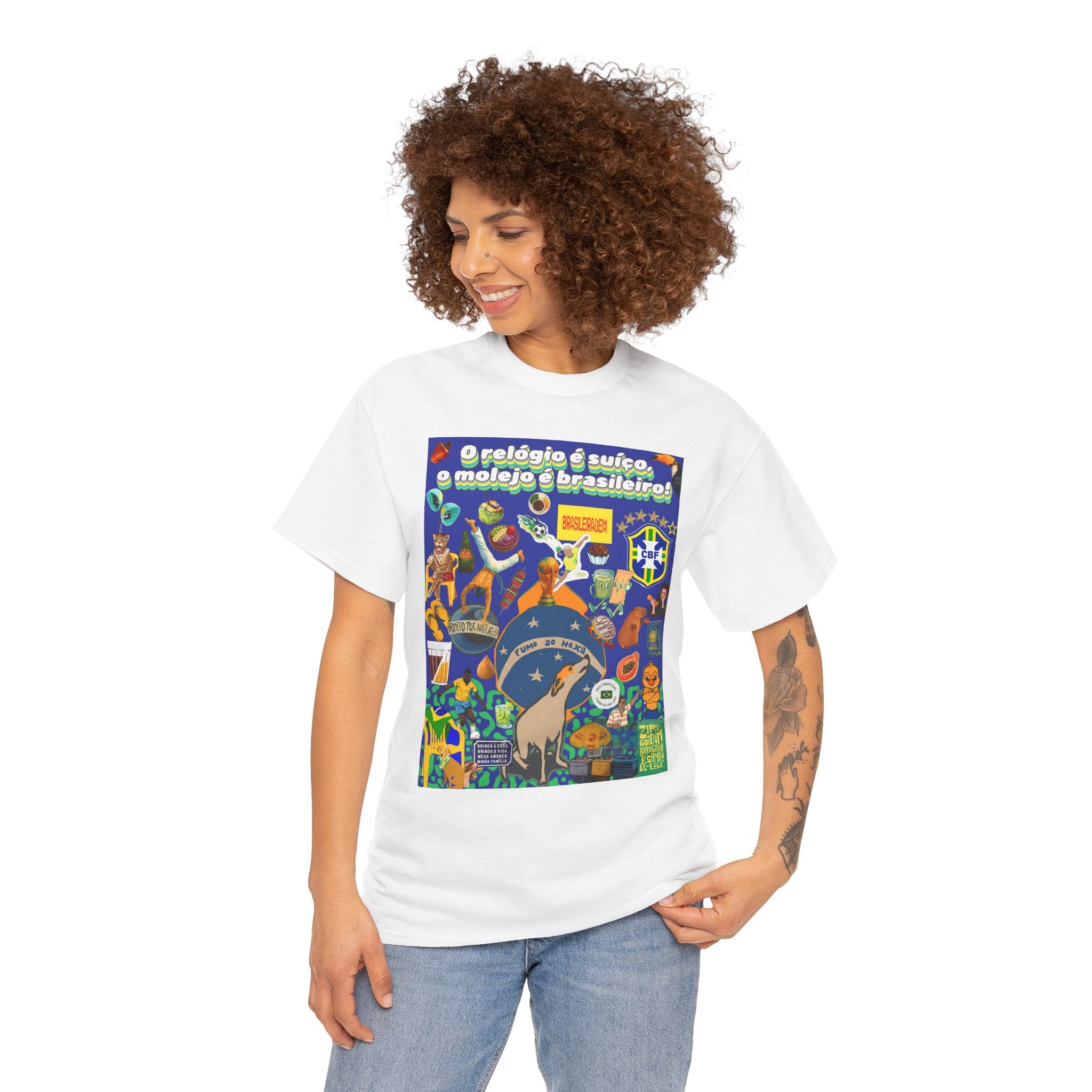 Unisex 100% Algodão OEKO-TEX®  | Brasil x Suíça - O relógio é suíço, mas o molejo é nosso!