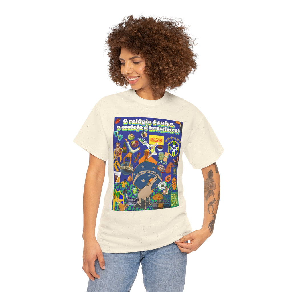 Unisex 100% Algodão OEKO-TEX®  | Brasil x Suíça - O relógio é suíço, mas o molejo é nosso!