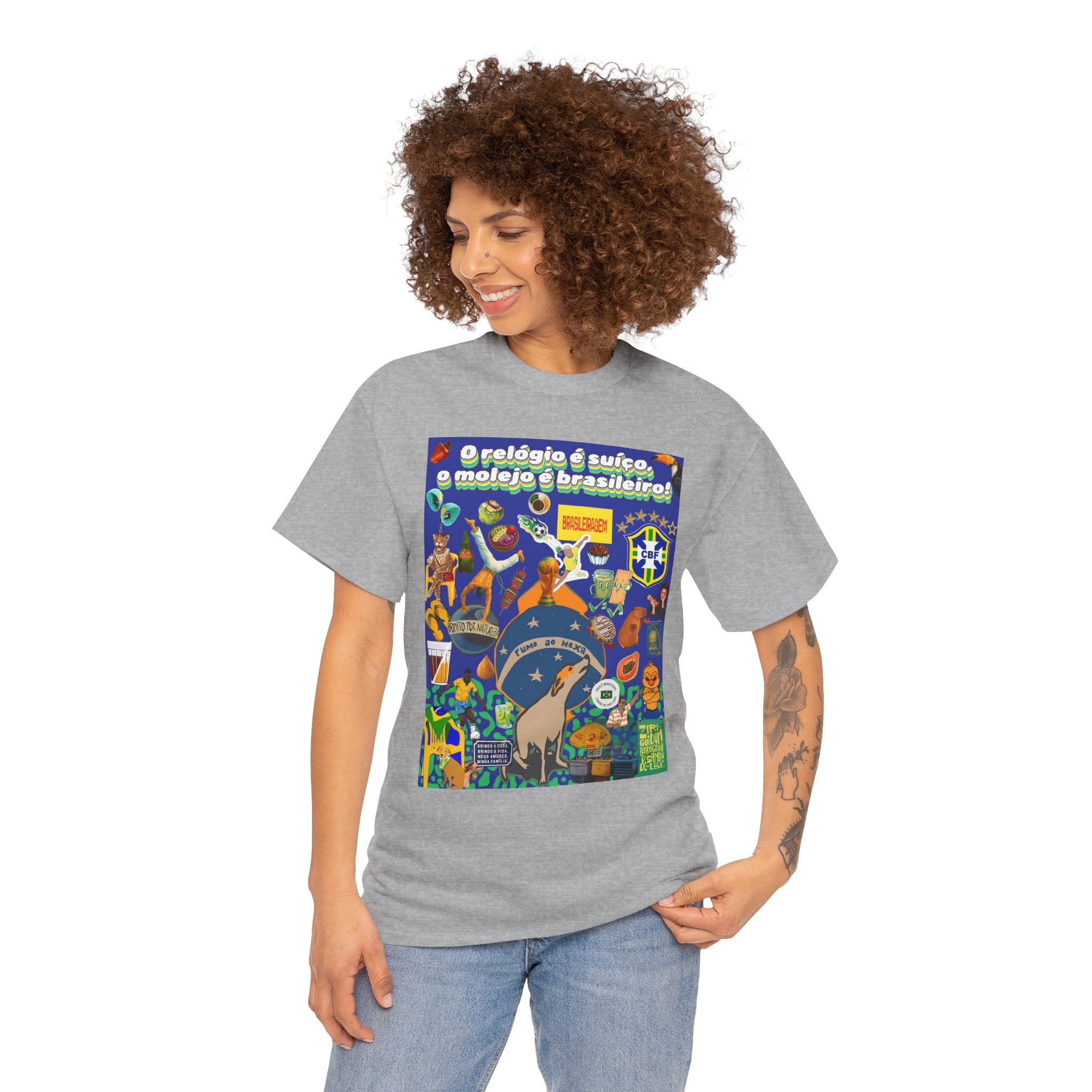 Unisex 100% Algodão OEKO-TEX®  | Brasil x Suíça - O relógio é suíço, mas o molejo é nosso!