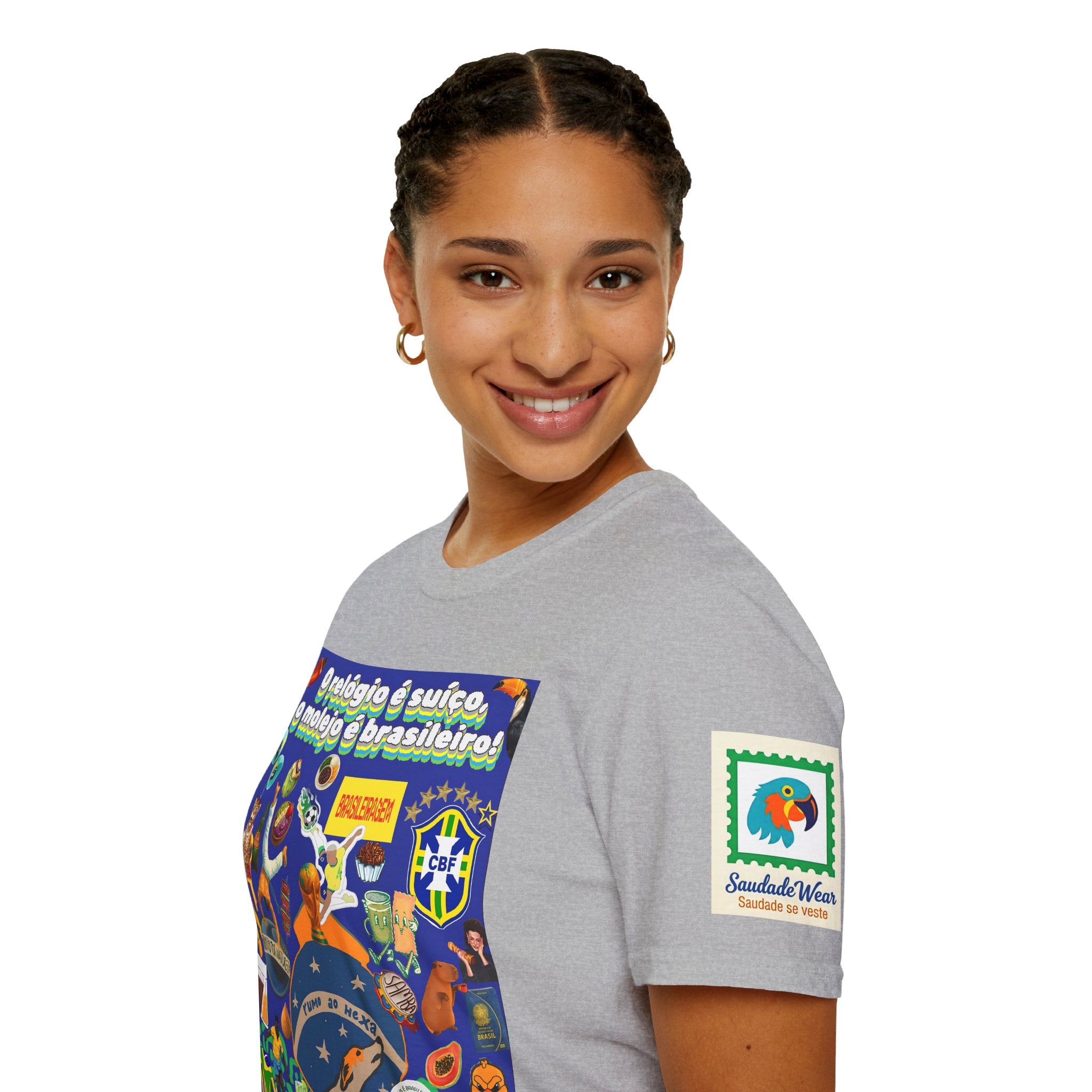 Unisex Graphic T-Shirt | Brasil x Suíça- O relógio é deles, o molejo é nosso!