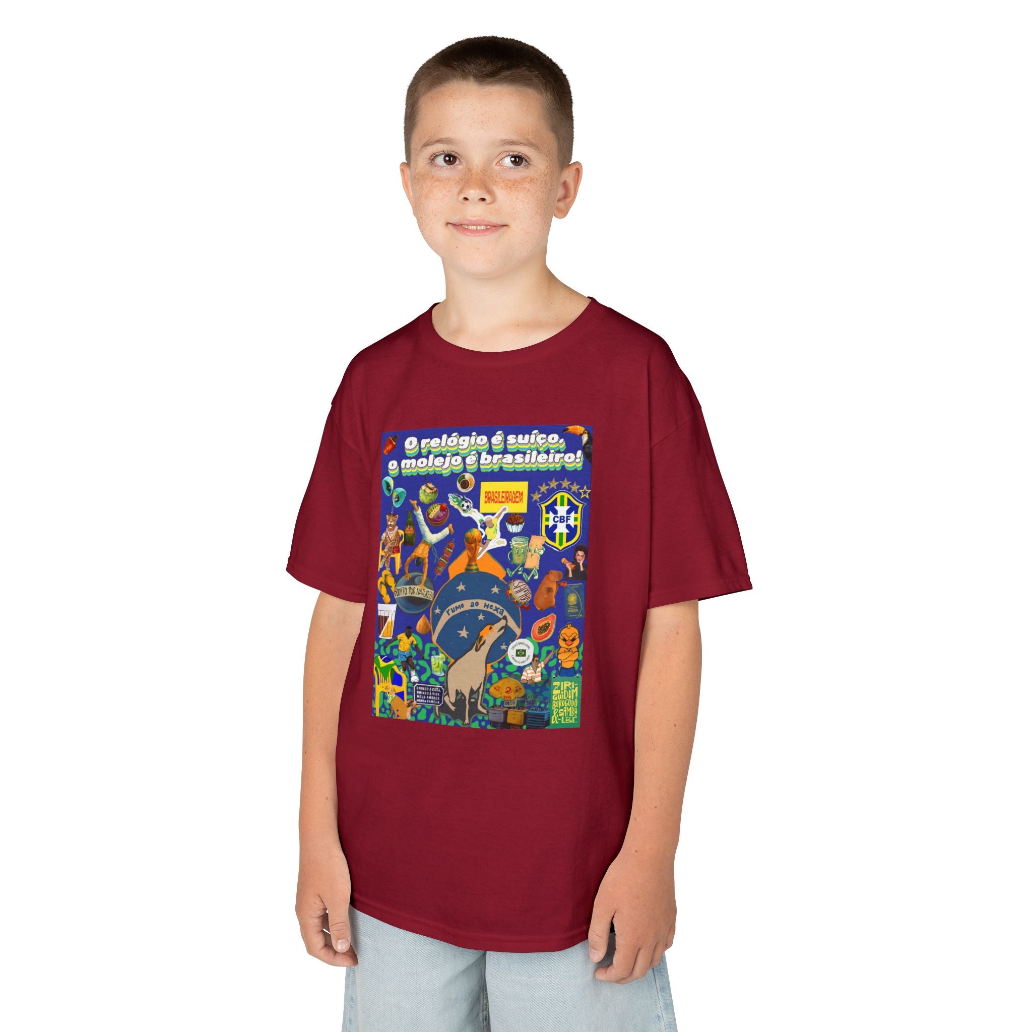 Unisex Kids 100% Algodão | Brasil x Suíça - O relógio é deles, o molejo é nosso!