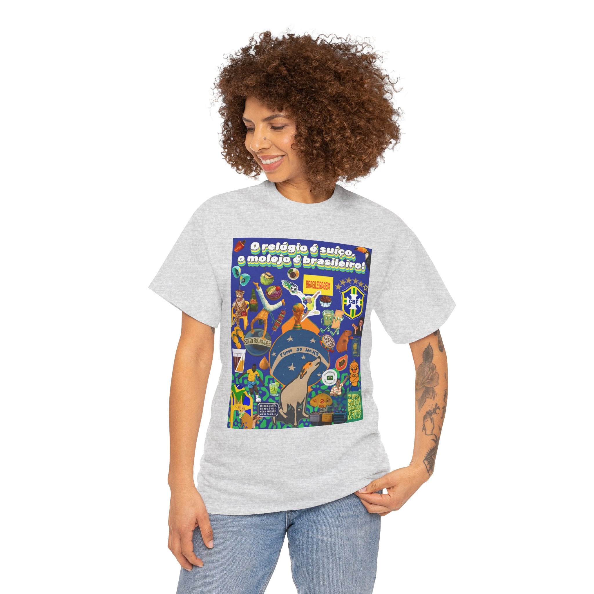 Unisex 100% Algodão OEKO-TEX®  | Brasil x Suíça - O relógio é suíço, mas o molejo é nosso!