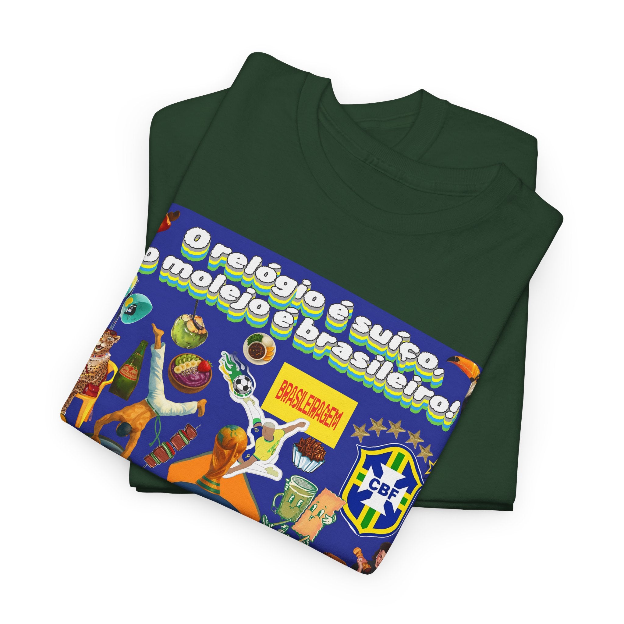 Unisex 100% Algodão OEKO-TEX®  | Brasil x Suíça - O relógio é suíço, mas o molejo é nosso!