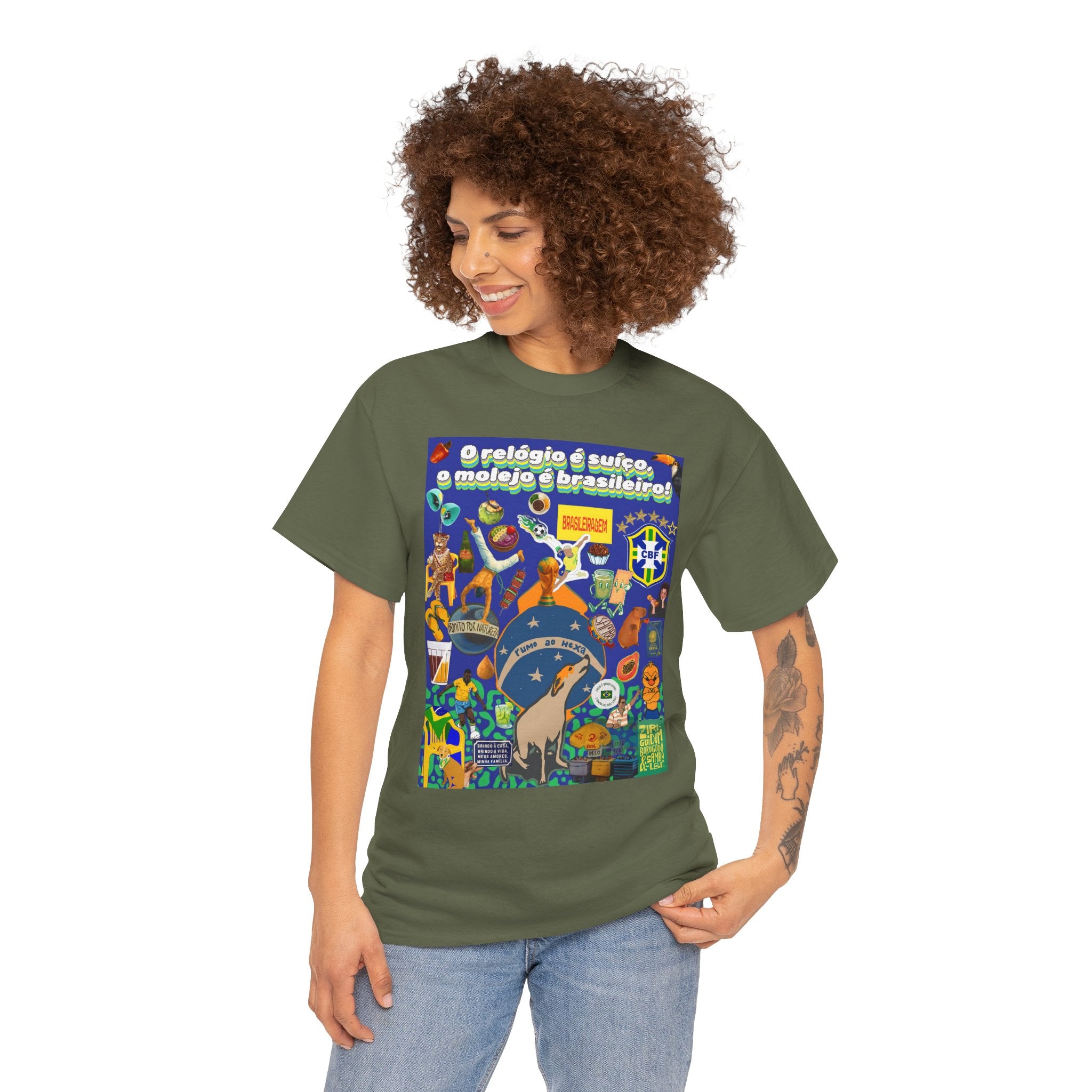 Unisex 100% Algodão OEKO-TEX®  | Brasil x Suíça - O relógio é suíço, mas o molejo é nosso!