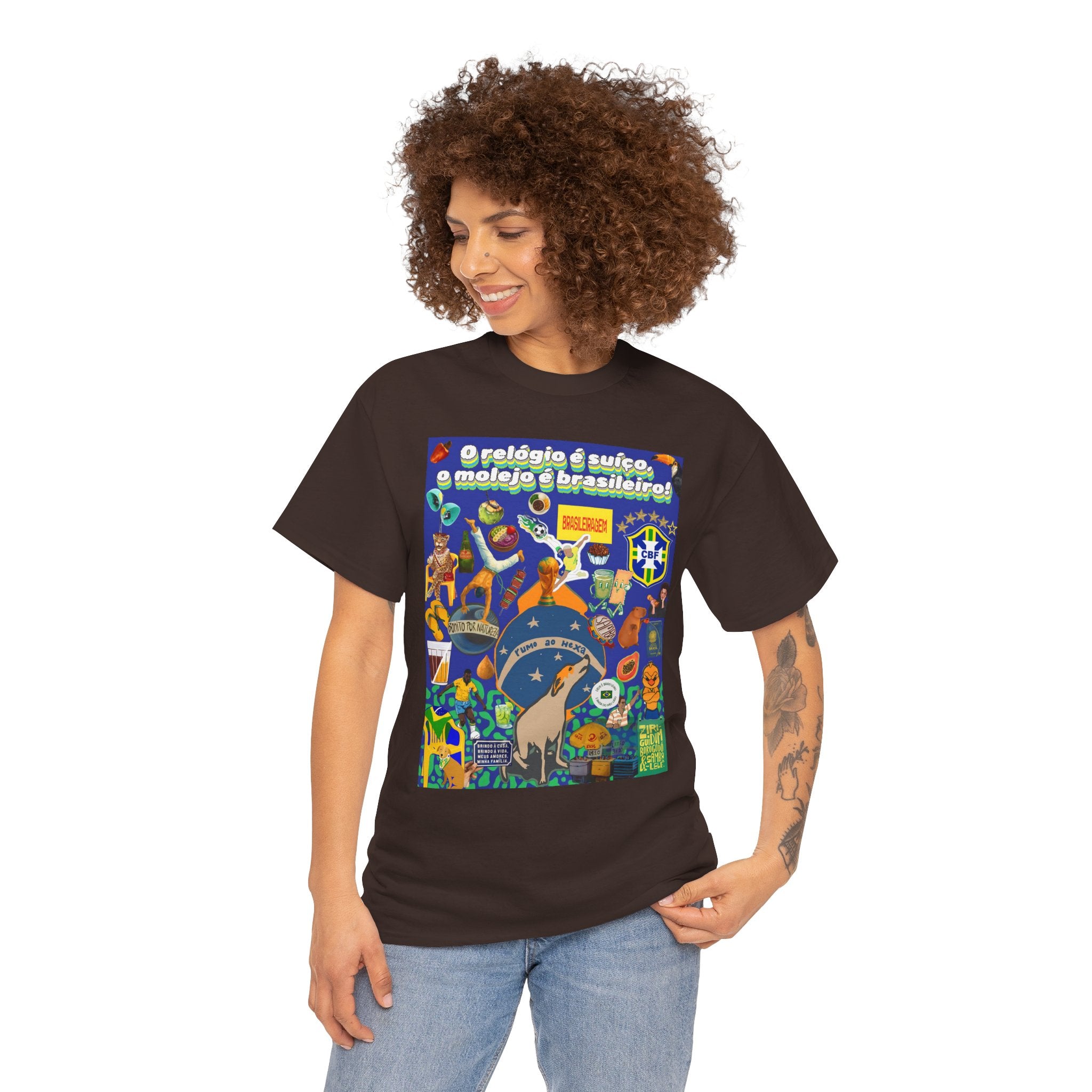 Unisex 100% Algodão OEKO-TEX®  | Brasil x Suíça - O relógio é suíço, mas o molejo é nosso!