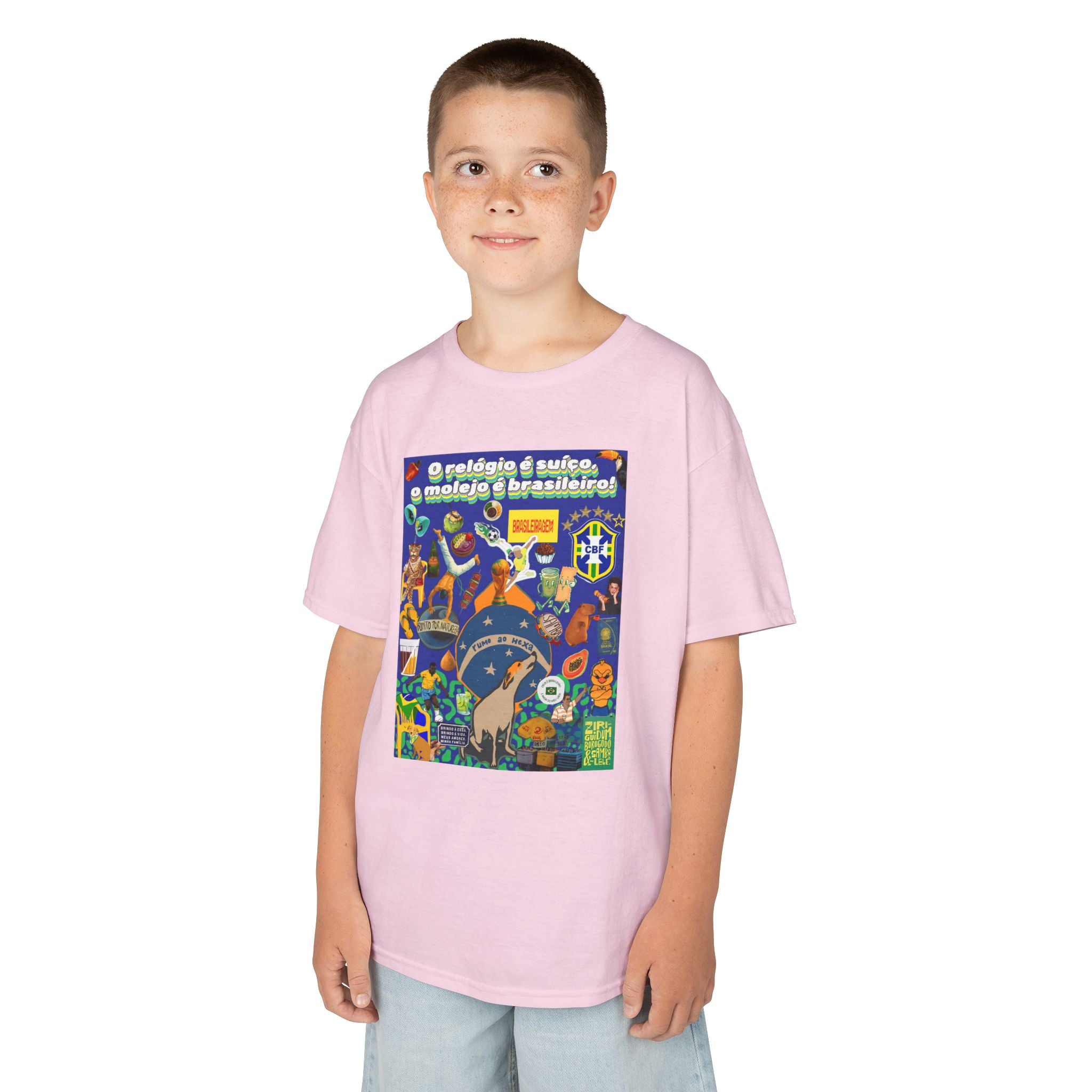 Unisex Kids 100% Algodão | Brasil x Suíça - O relógio é deles, o molejo é nosso!