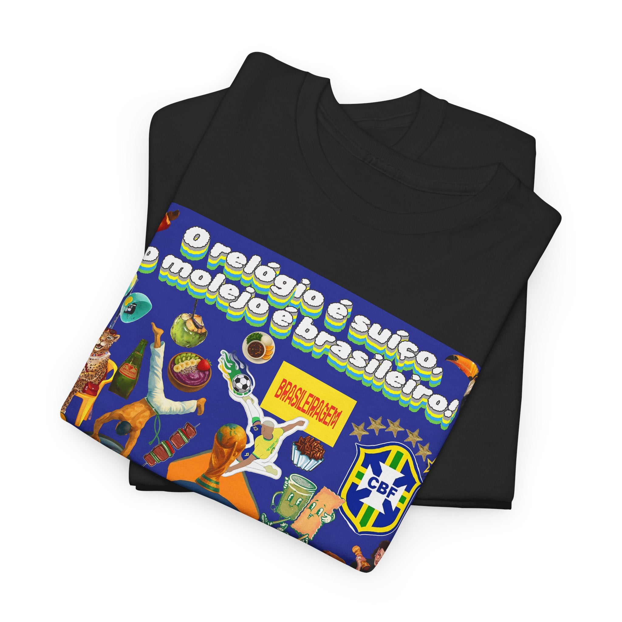 Unisex 100% Algodão OEKO-TEX®  | Brasil x Suíça - O relógio é suíço, mas o molejo é nosso!