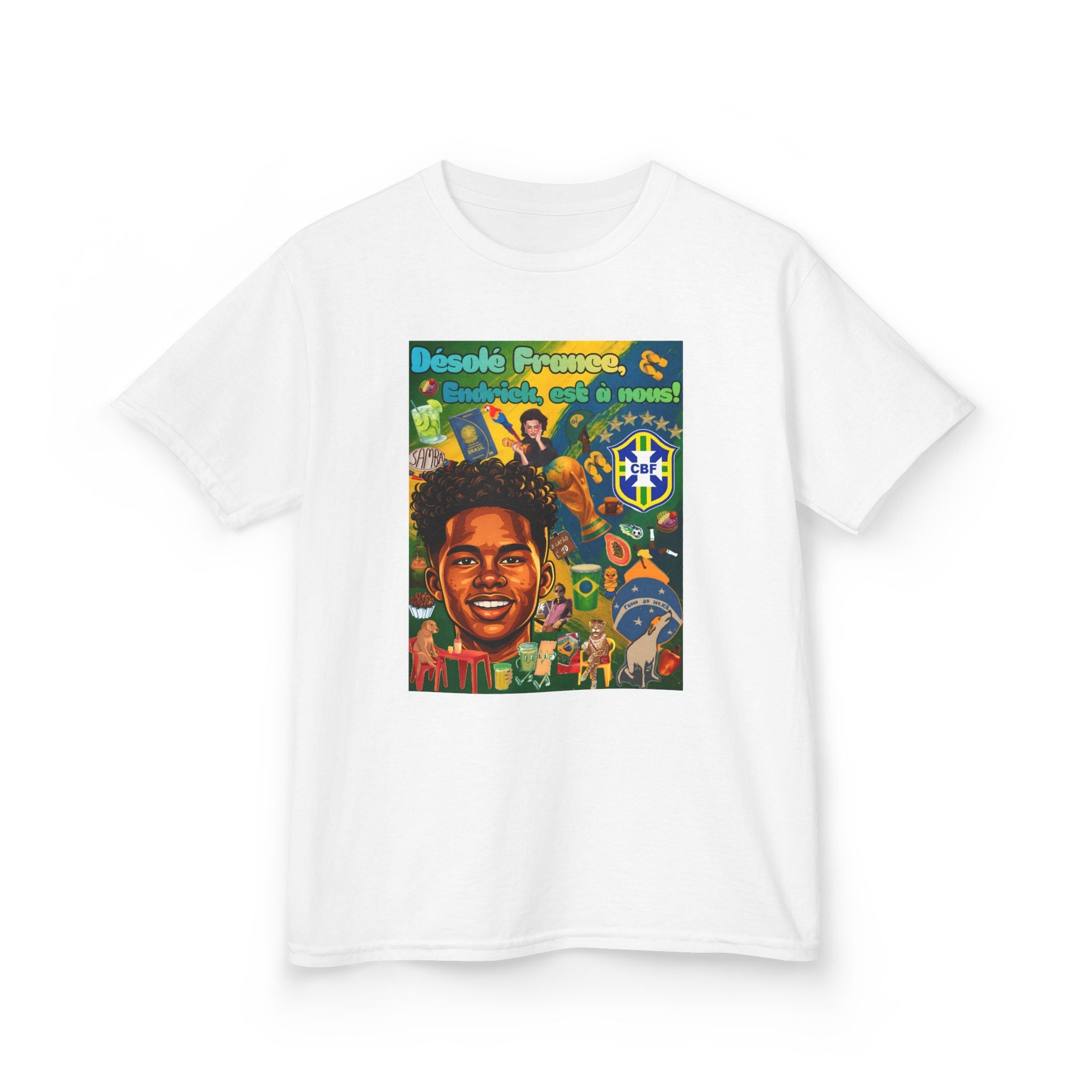 Unisex Kids 100% Algodão | Brasil x França