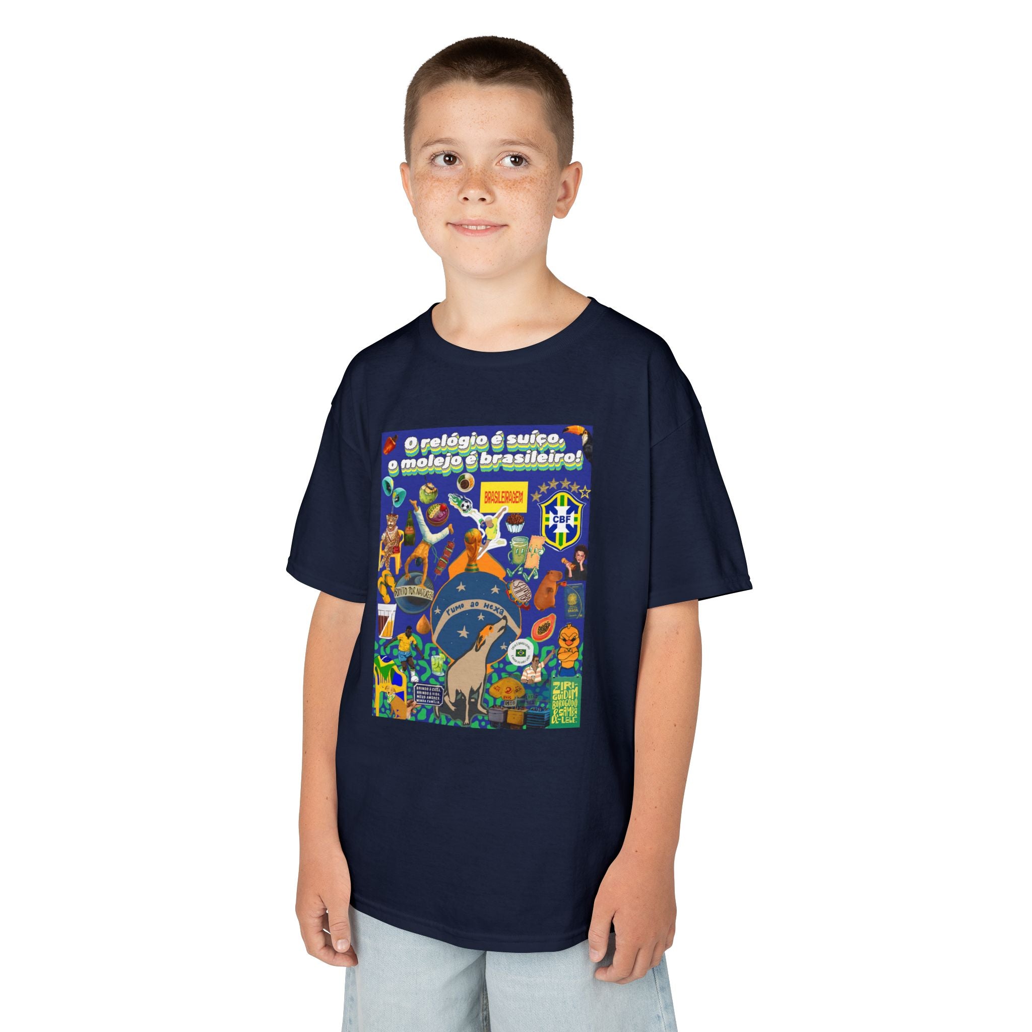 Unisex Kids 100% Algodão | Brasil x Suíça - O relógio é deles, o molejo é nosso!