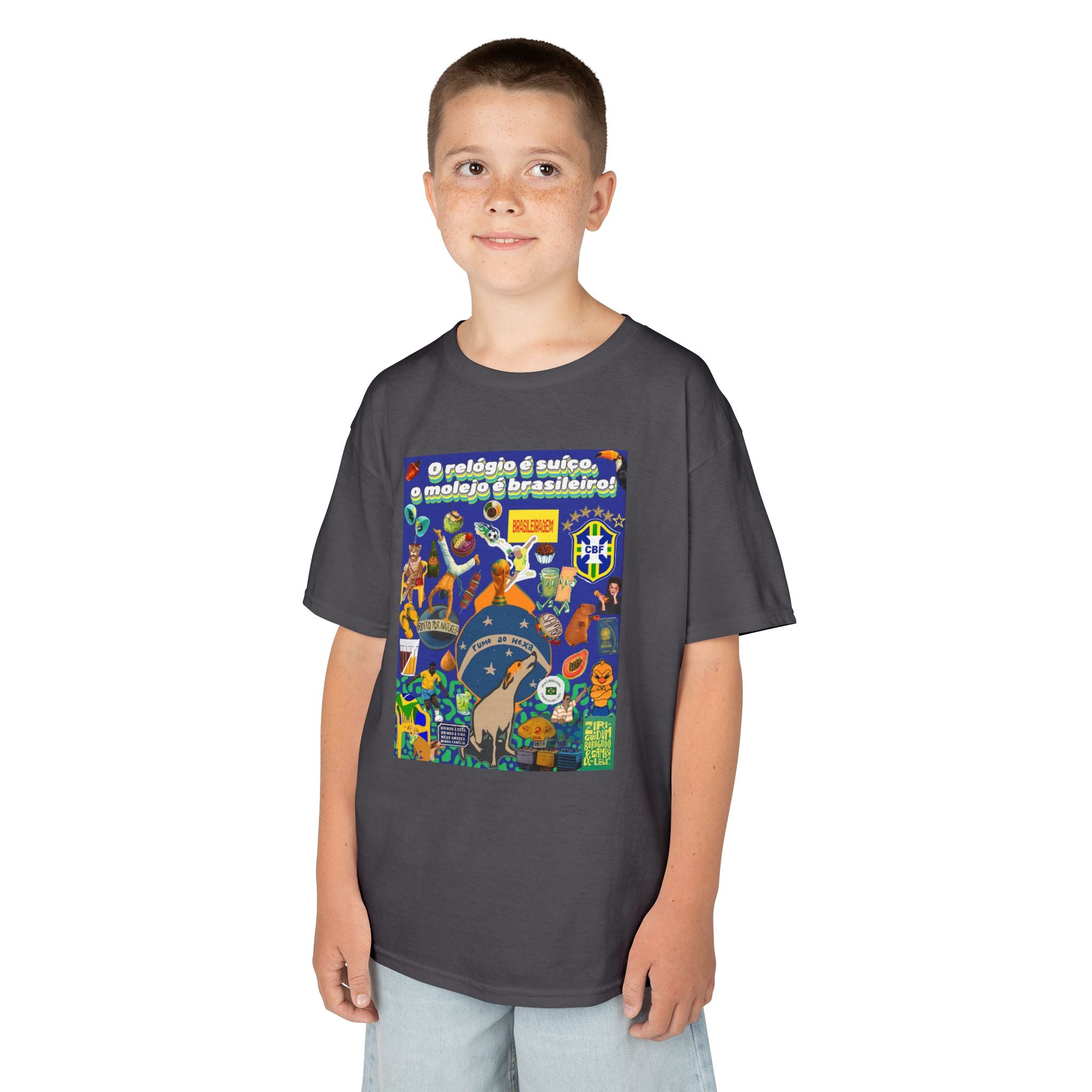Unisex Kids 100% Algodão | Brasil x Suíça - O relógio é deles, o molejo é nosso!