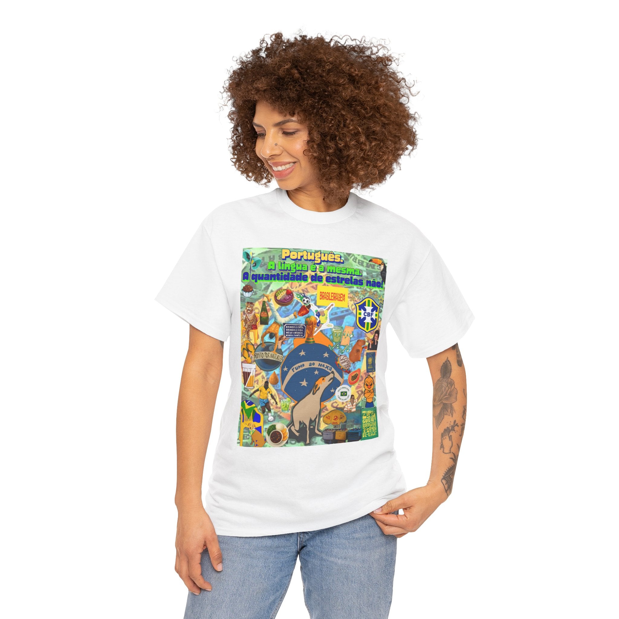 Unisex 100% Algodão OEKO-TEX®  | Brasil x Portugal - Quantidade de estrelas.