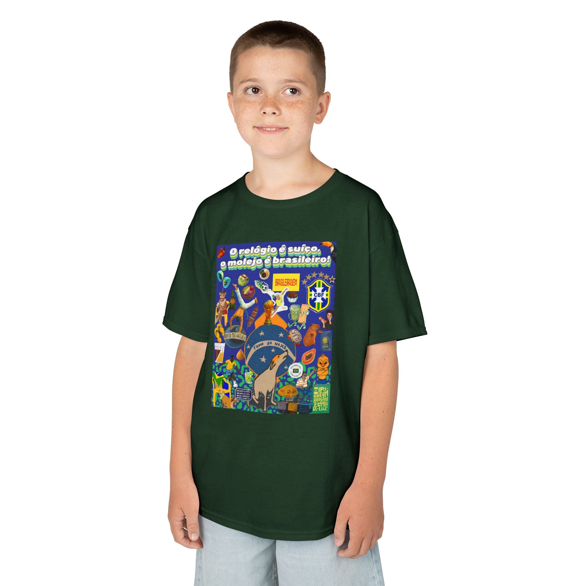 Unisex Kids 100% Algodão | Brasil x Suíça - O relógio é deles, o molejo é nosso!