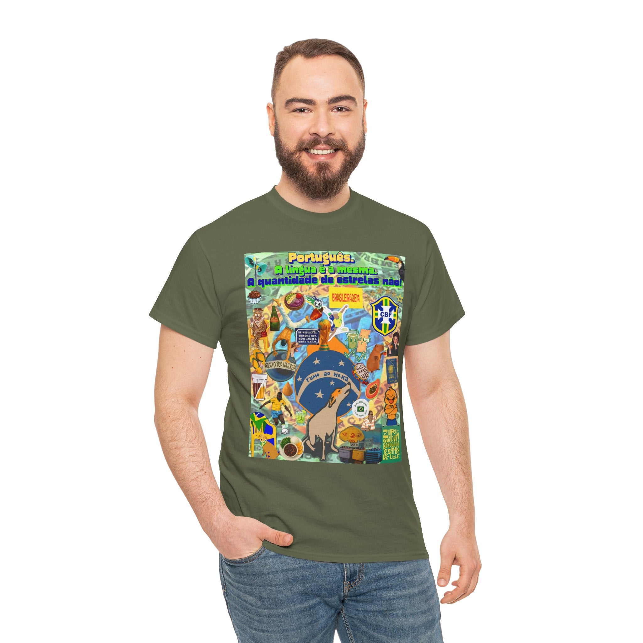 Unisex 100% Algodão OEKO-TEX®  | Brasil x Portugal - Quantidade de estrelas.