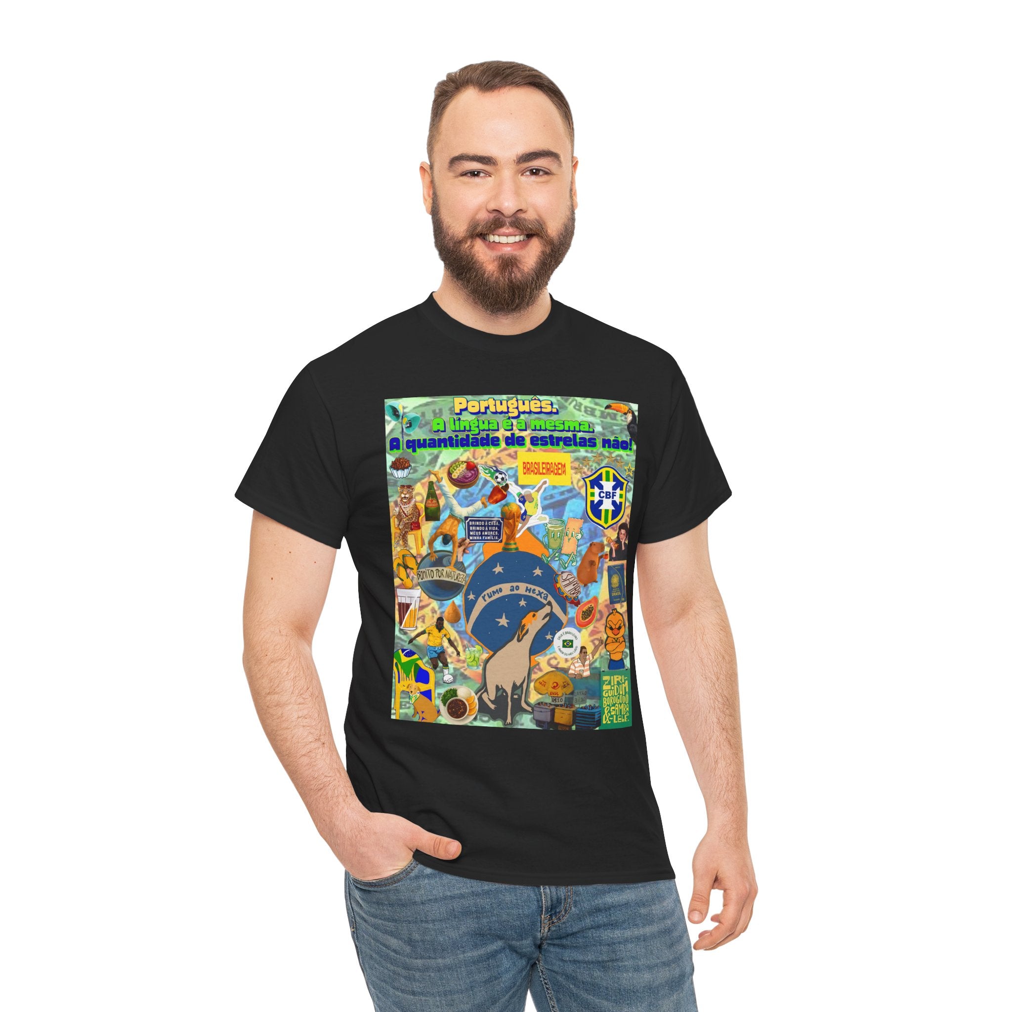 Unisex 100% Algodão OEKO-TEX®  | Brasil x Portugal - Quantidade de estrelas.