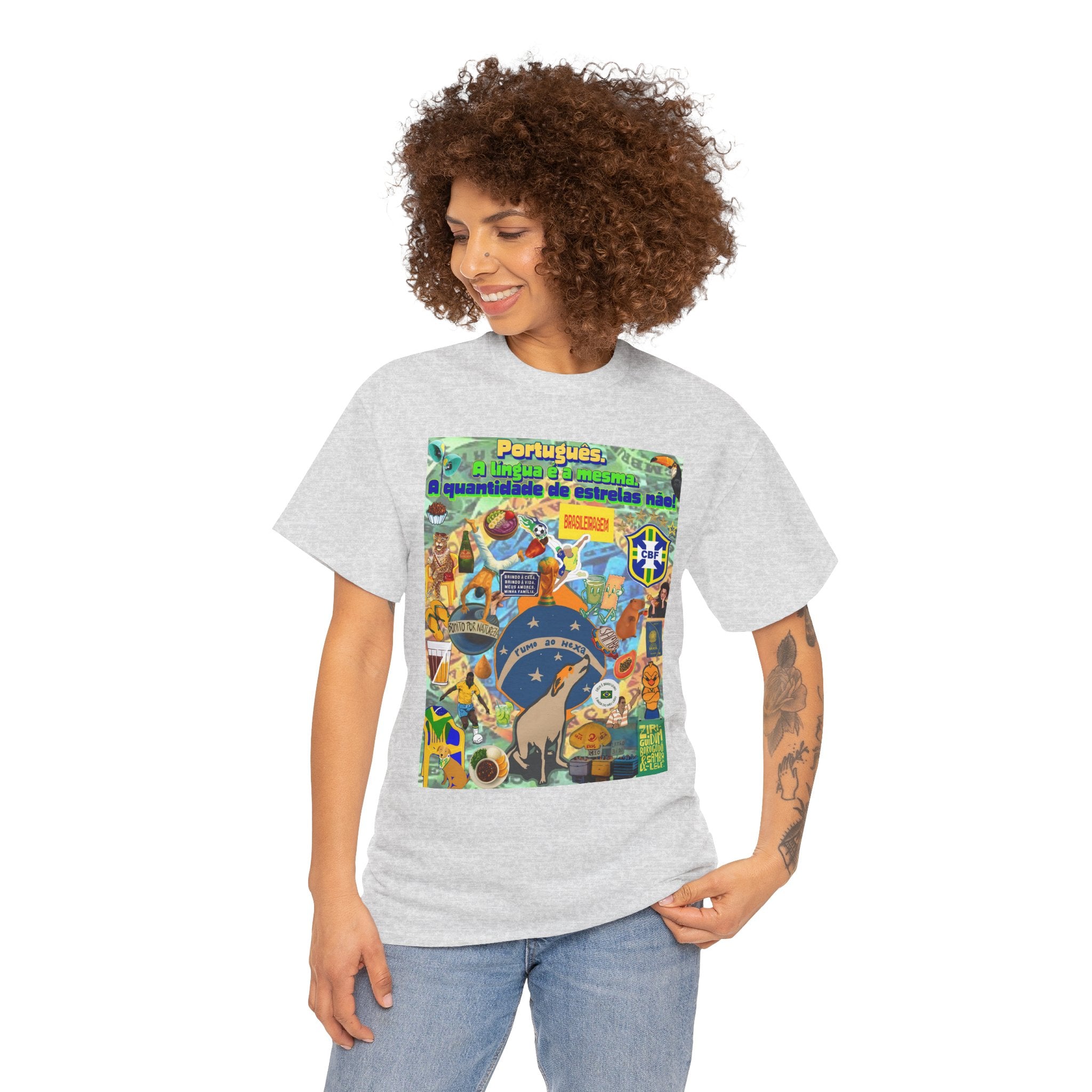 Unisex 100% Algodão OEKO-TEX®  | Brasil x Portugal - Quantidade de estrelas.