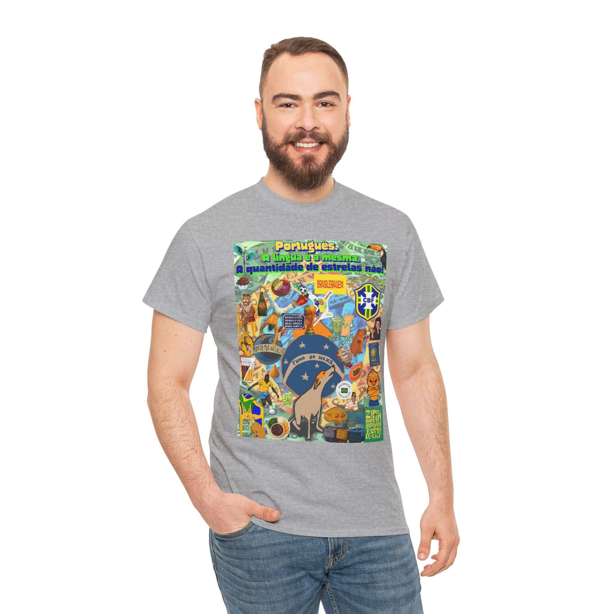 Unisex 100% Algodão OEKO-TEX®  | Brasil x Portugal - Quantidade de estrelas.