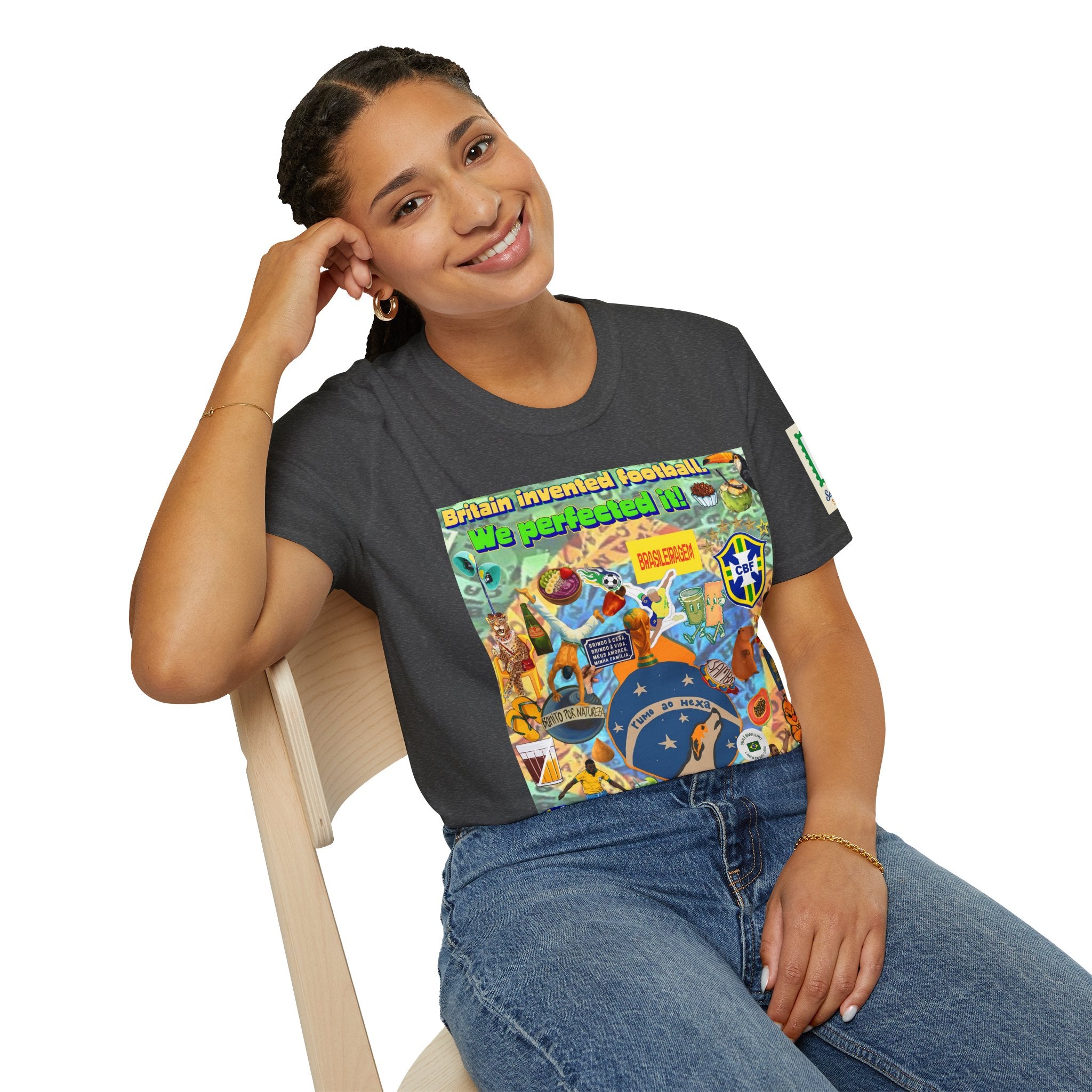 Unisex Graphic T-Shirt | Brasil x Britain - O jogo nasceu lá, mas o Brasil o elevou a outro patamar!