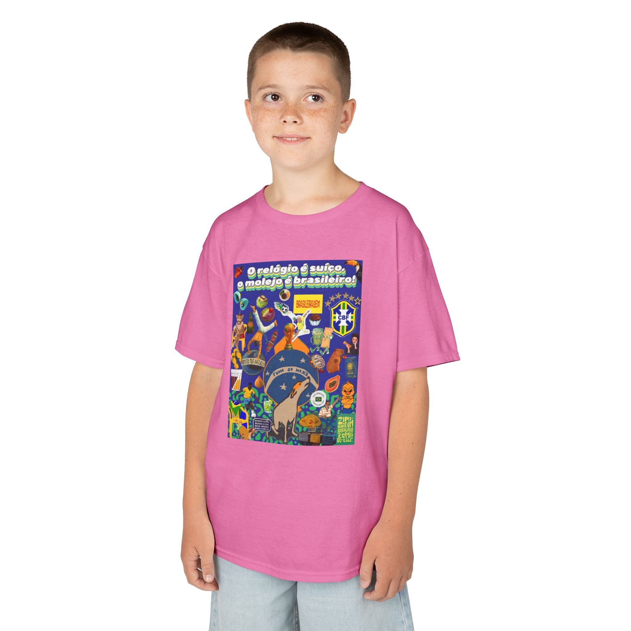 Unisex Kids 100% Algodão | Brasil x Suíça - O relógio é deles, o molejo é nosso!