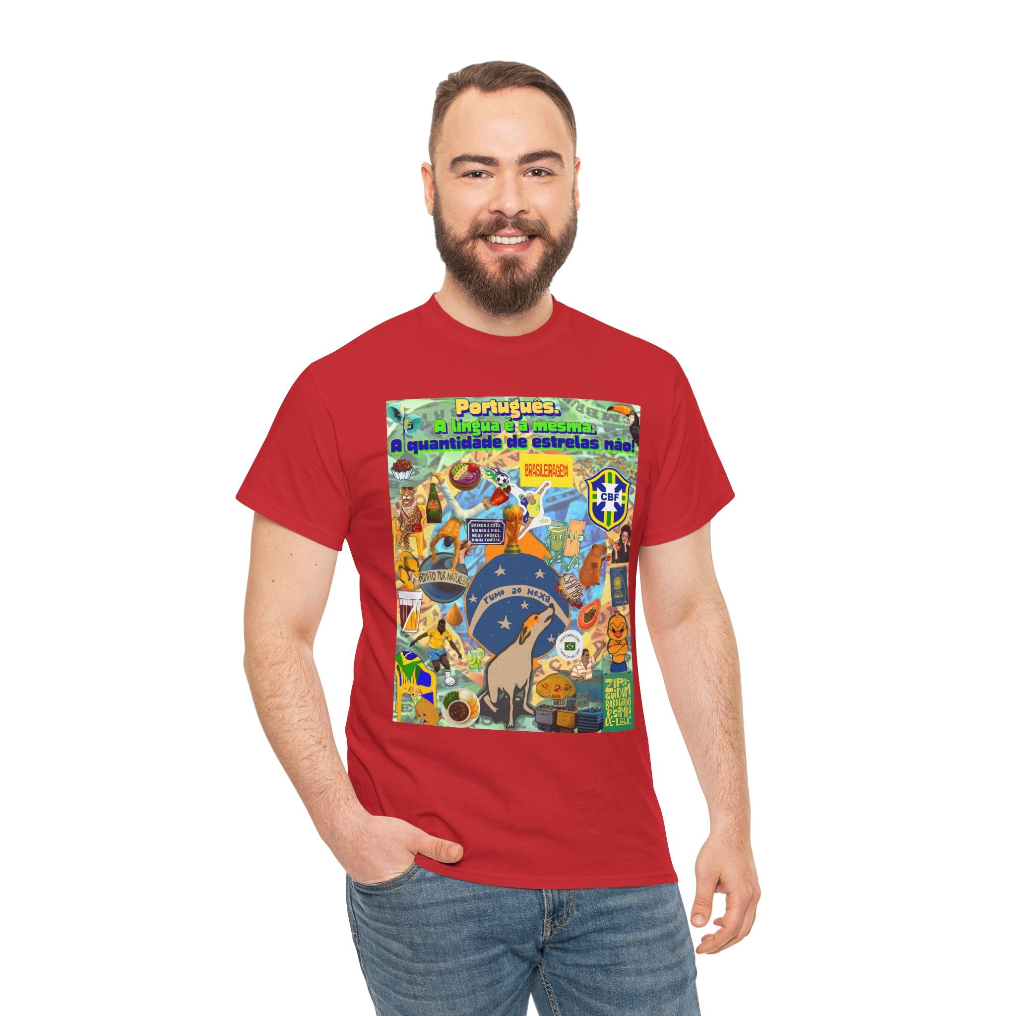Unisex 100% Algodão OEKO-TEX®  | Brasil x Portugal - Quantidade de estrelas.