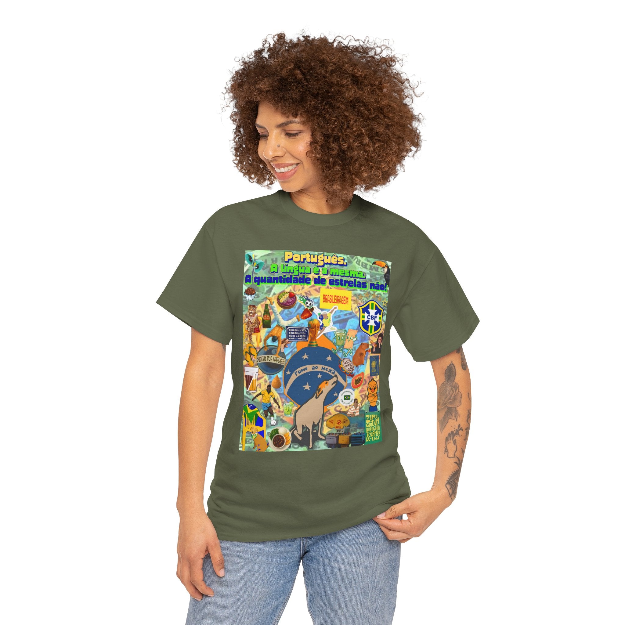 Unisex 100% Algodão OEKO-TEX®  | Brasil x Portugal - Quantidade de estrelas.