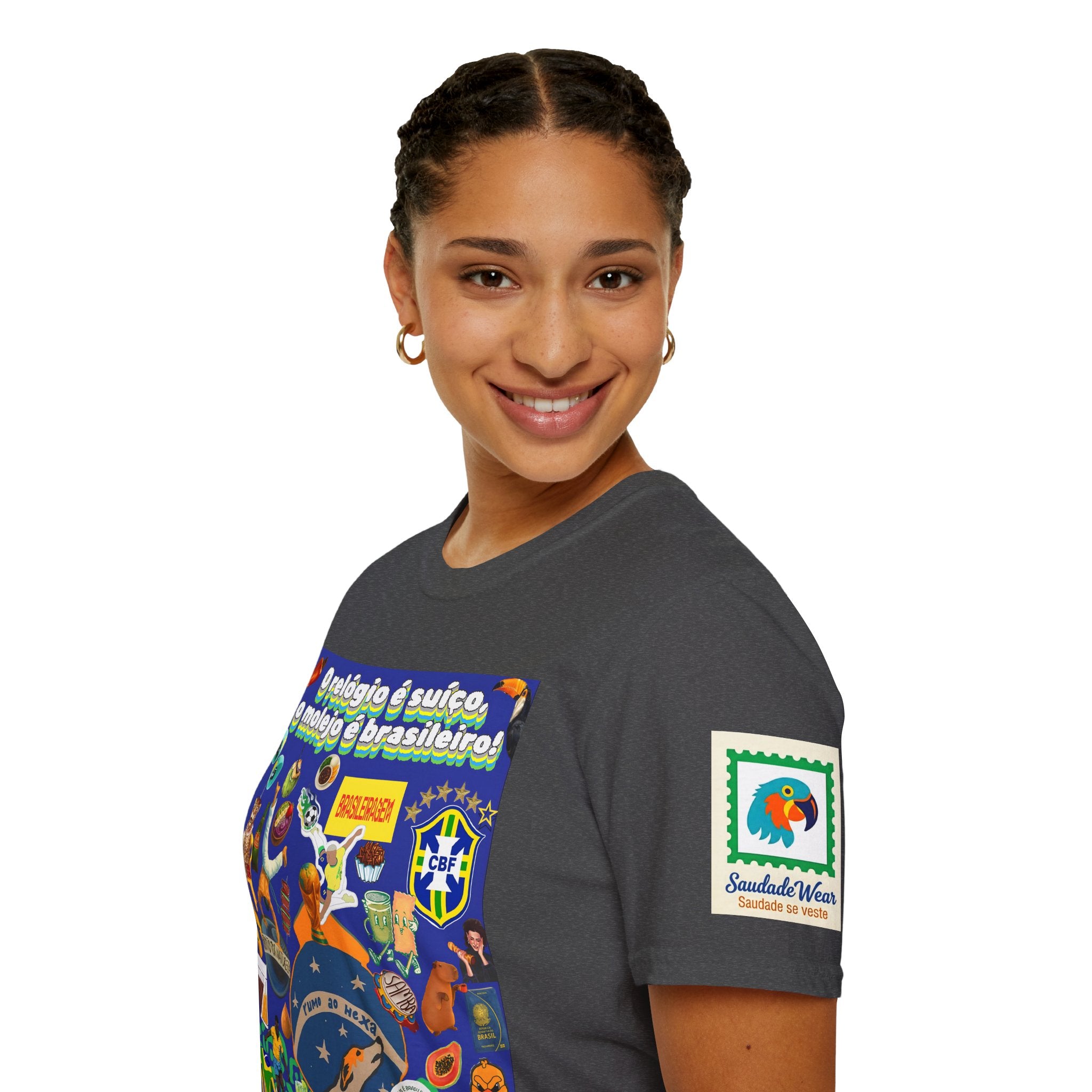 Unisex Graphic T-Shirt | Brasil x Suíça- O relógio é deles, o molejo é nosso!