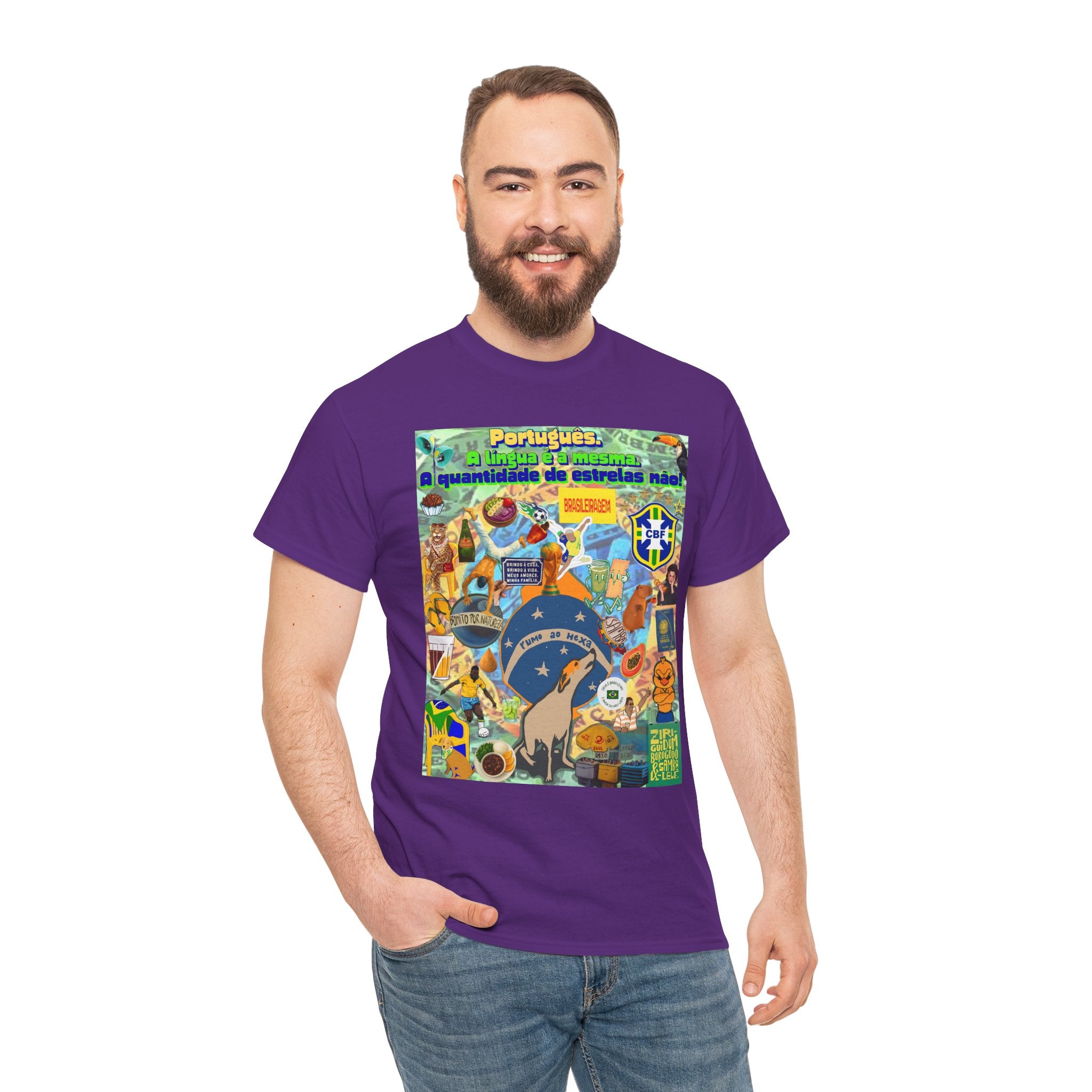 Unisex 100% Algodão OEKO-TEX®  | Brasil x Portugal - Quantidade de estrelas.