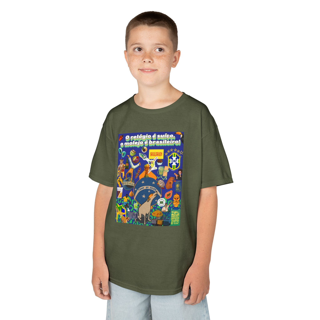 Unisex Kids 100% Algodão | Brasil x Suíça - O relógio é deles, o molejo é nosso!