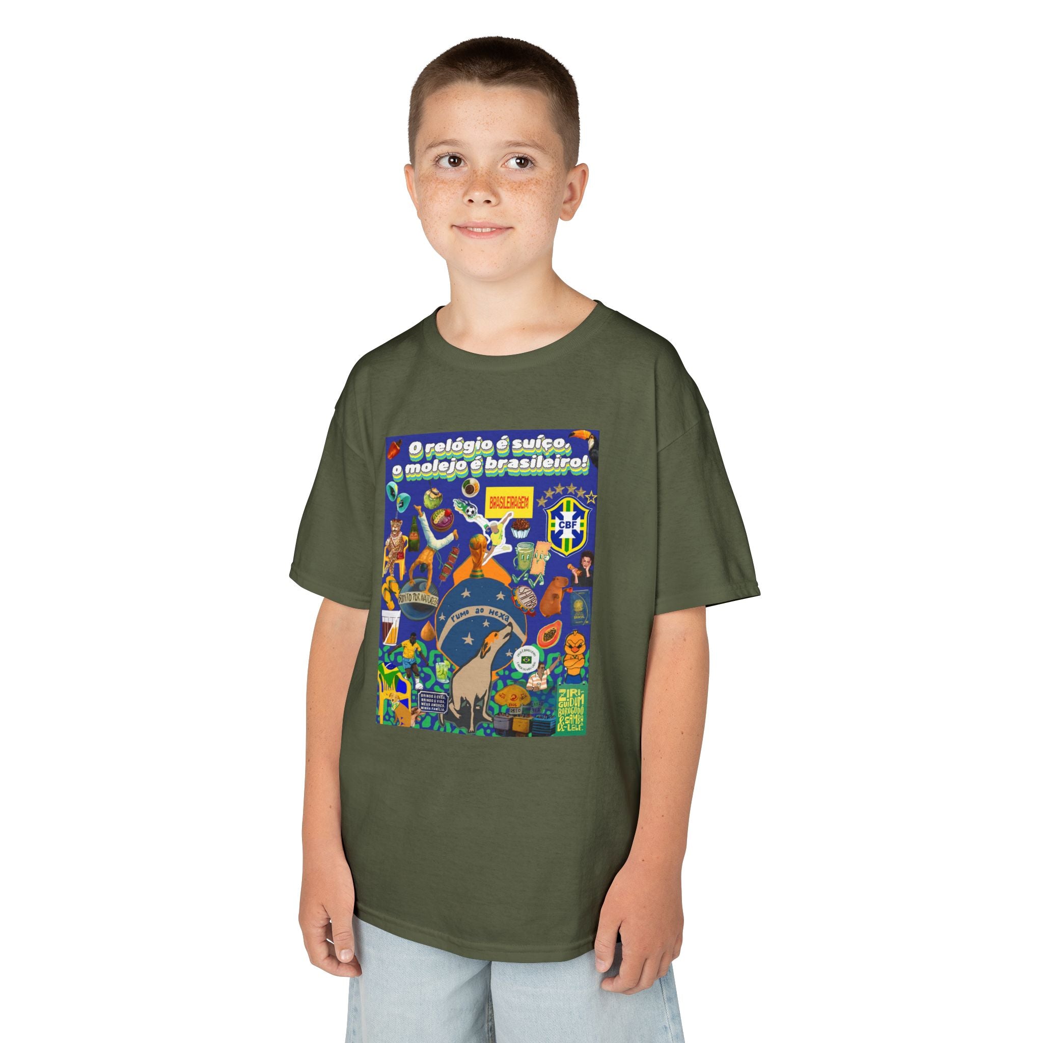 Unisex Kids 100% Algodão | Brasil x Suíça - O relógio é deles, o molejo é nosso!