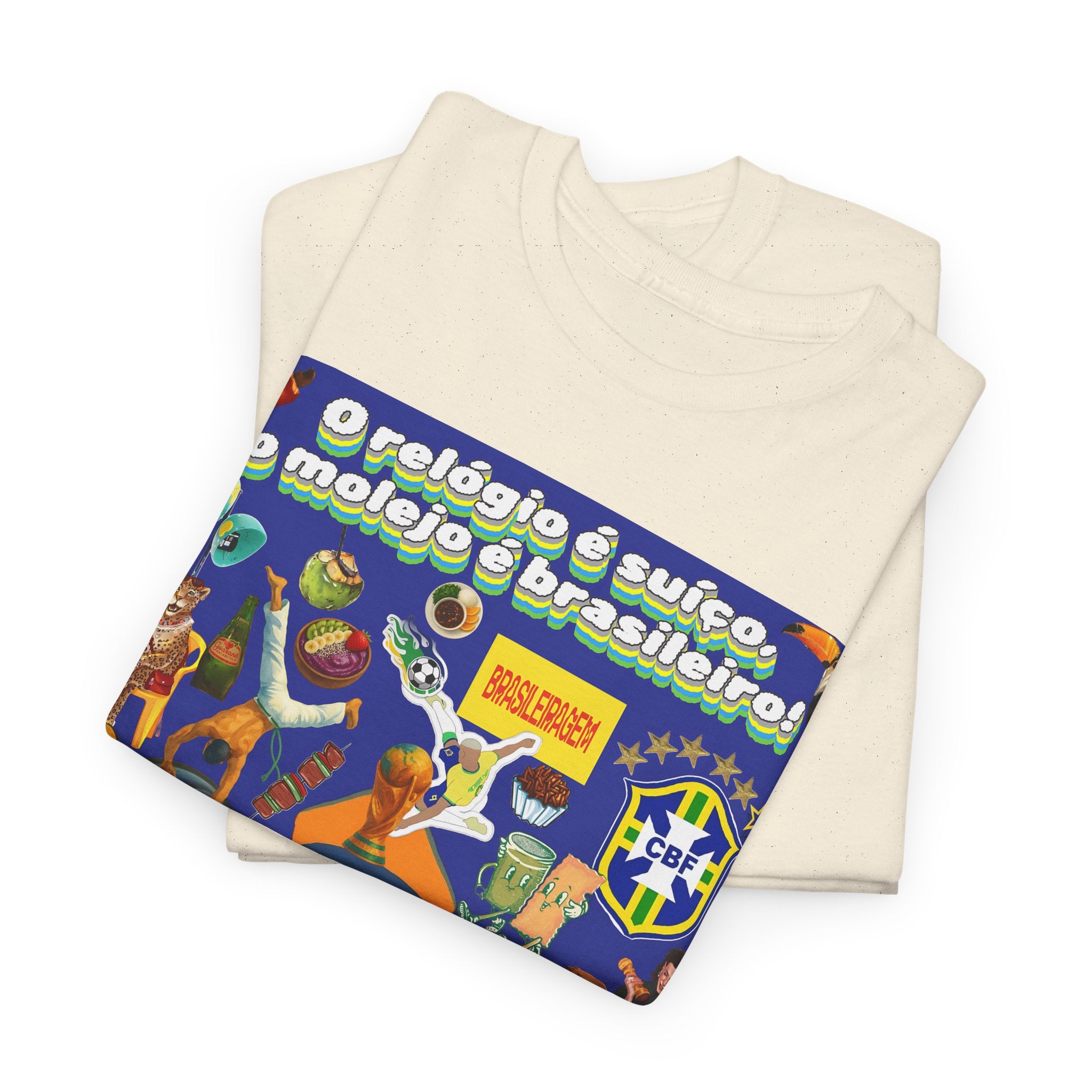 Unisex 100% Algodão OEKO-TEX®  | Brasil x Suíça - O relógio é suíço, mas o molejo é nosso!