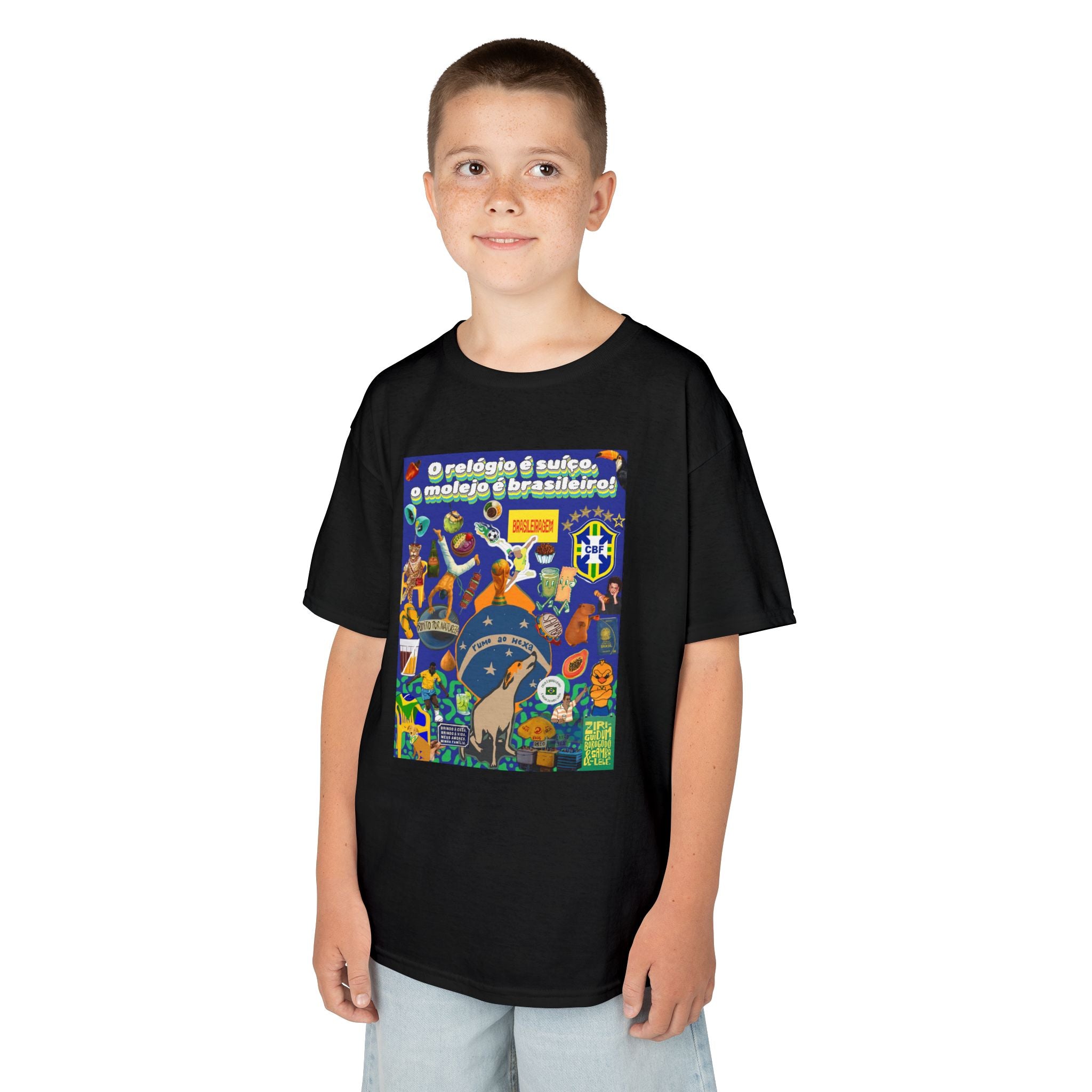 Unisex Kids 100% Algodão | Brasil x Suíça - O relógio é deles, o molejo é nosso!
