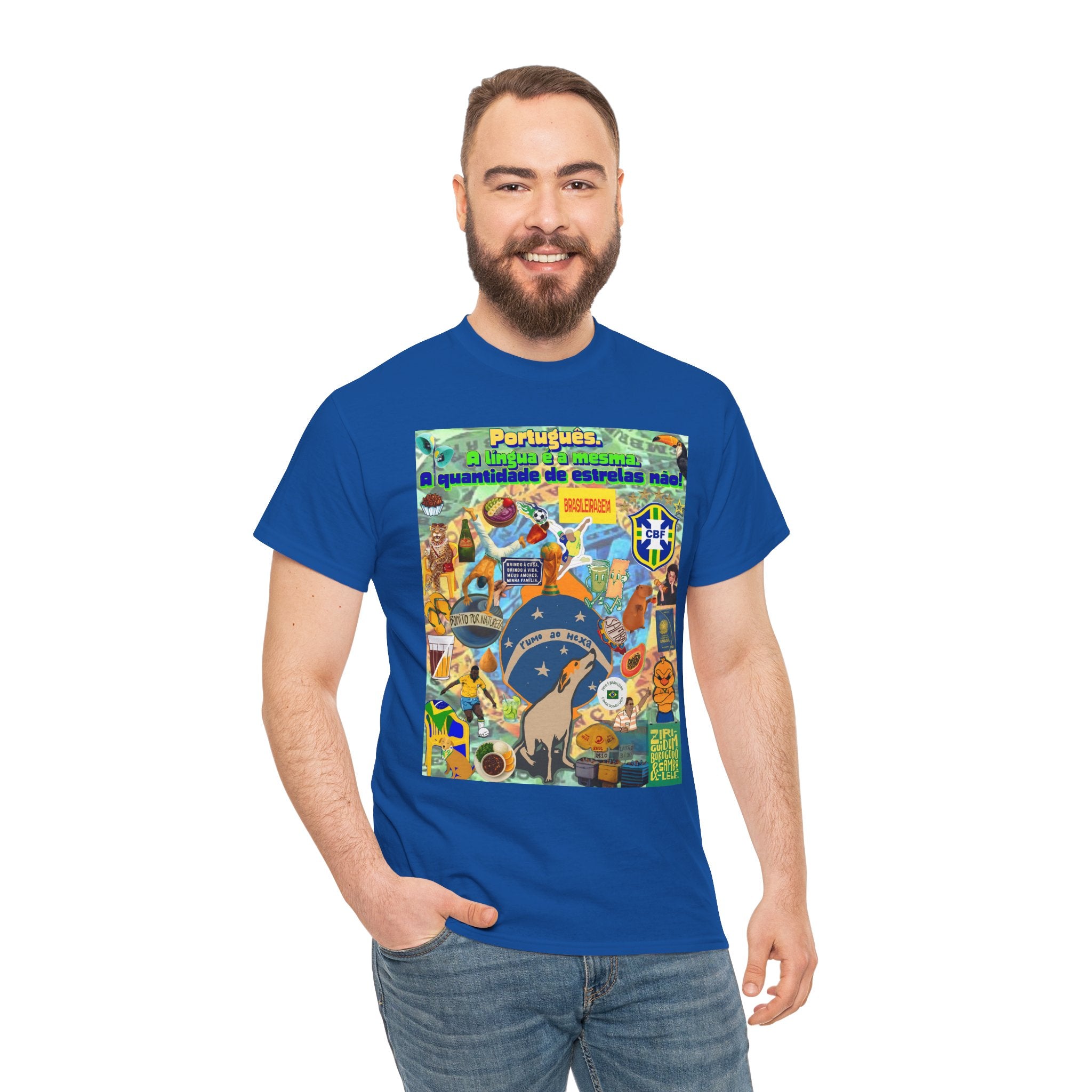 Unisex 100% Algodão OEKO-TEX®  | Brasil x Portugal - Quantidade de estrelas.