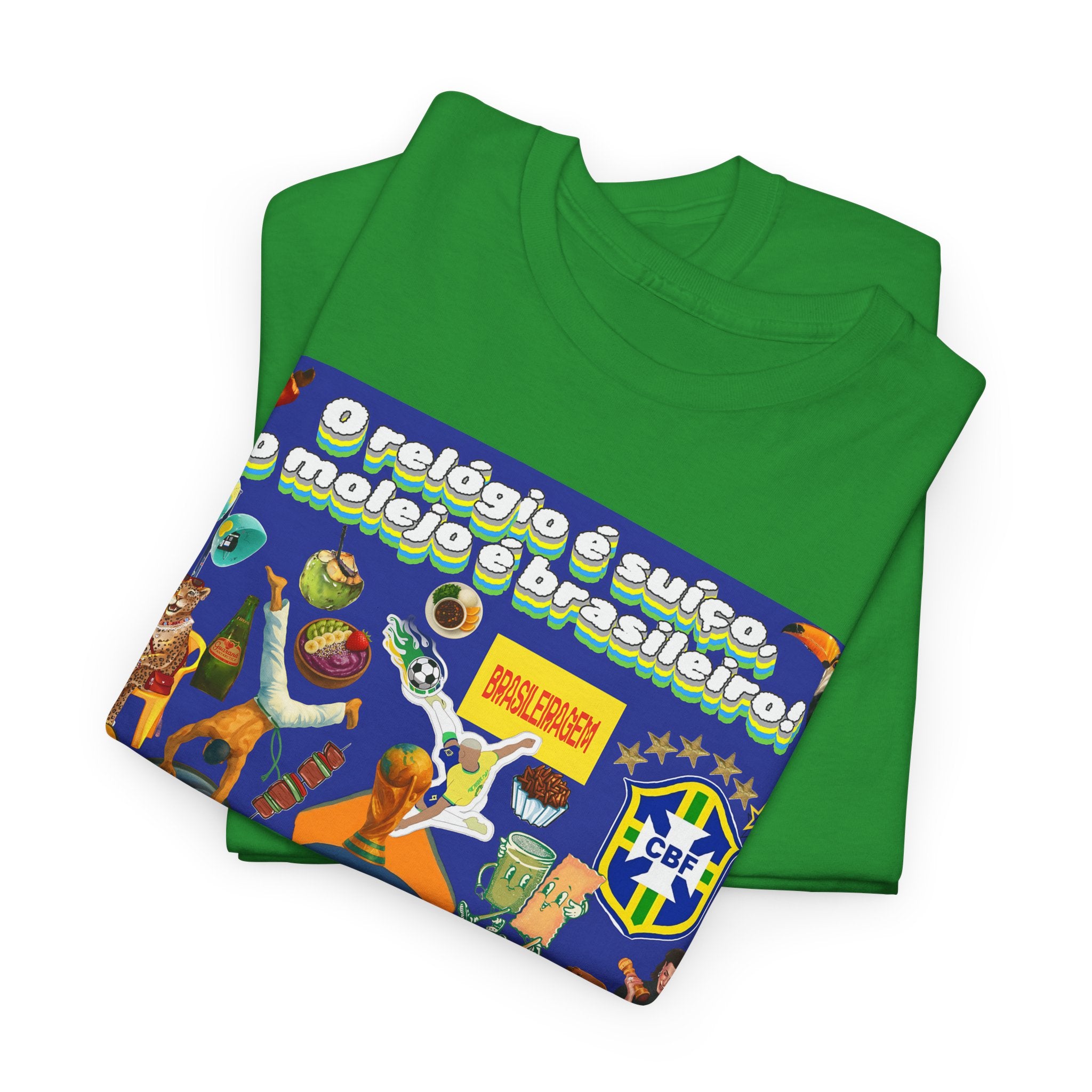 Unisex 100% Algodão OEKO-TEX®  | Brasil x Suíça - O relógio é suíço, mas o molejo é nosso!